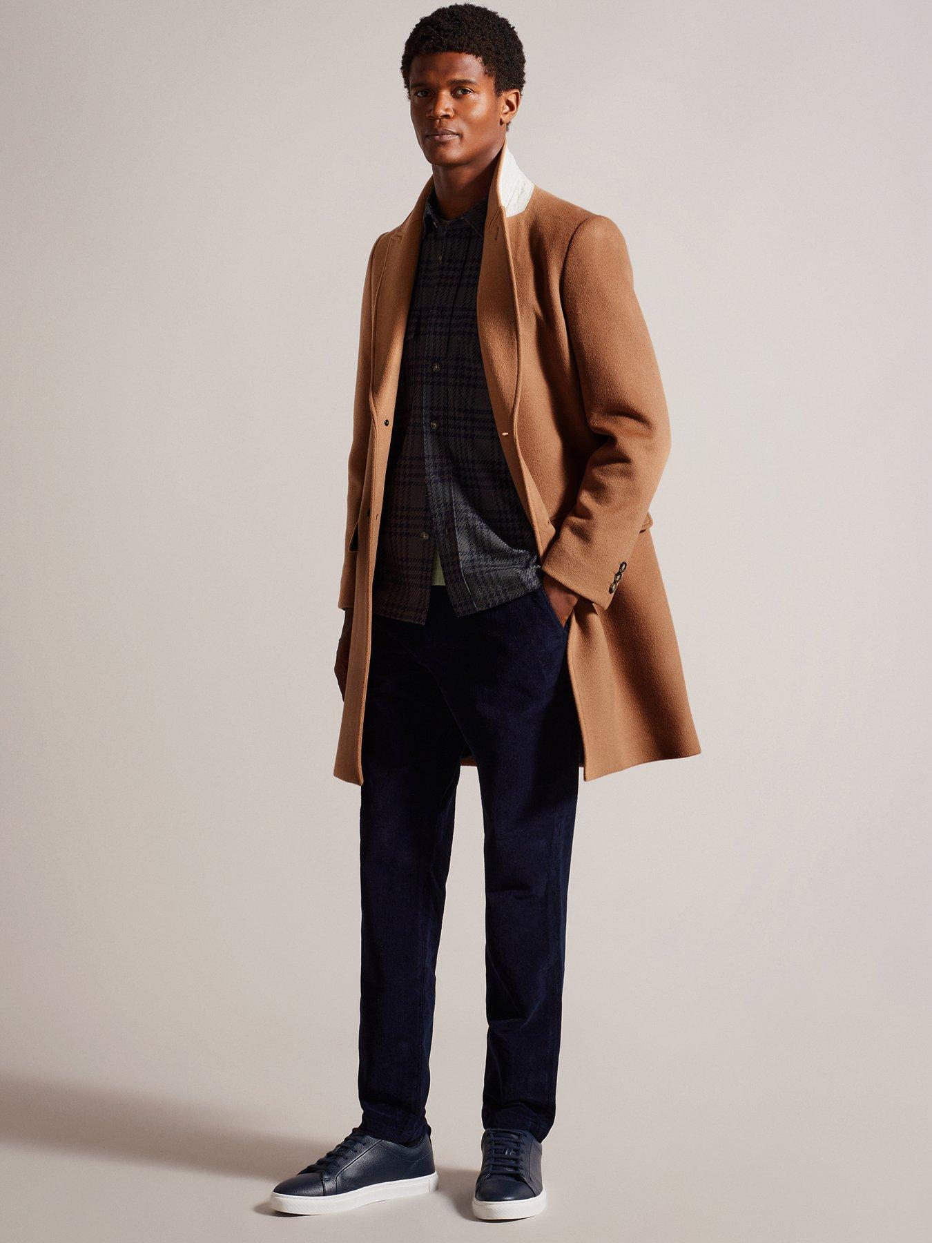 Image 3 of 5 of Ted Baker Ted Baker Wilding Wool Blend Smart Overcoat - Brown