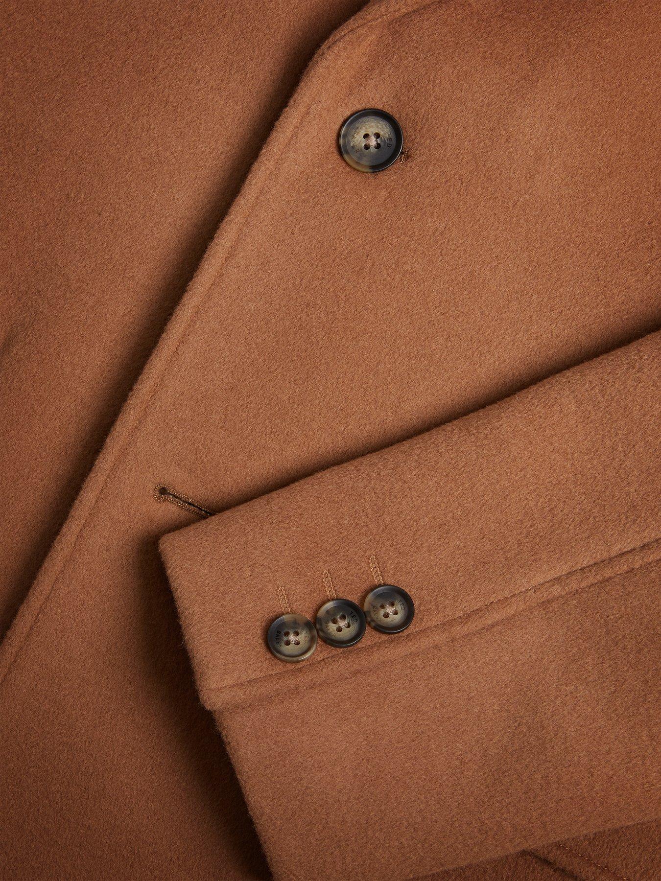 Image 4 of 5 of Ted Baker Ted Baker Wilding Wool Blend Smart Overcoat - Brown