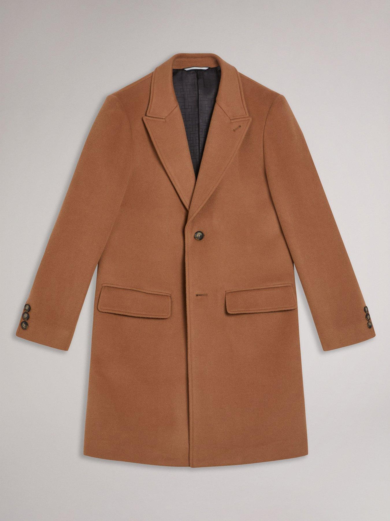 Image 5 of 5 of Ted Baker Ted Baker Wilding Wool Blend Smart Overcoat - Brown