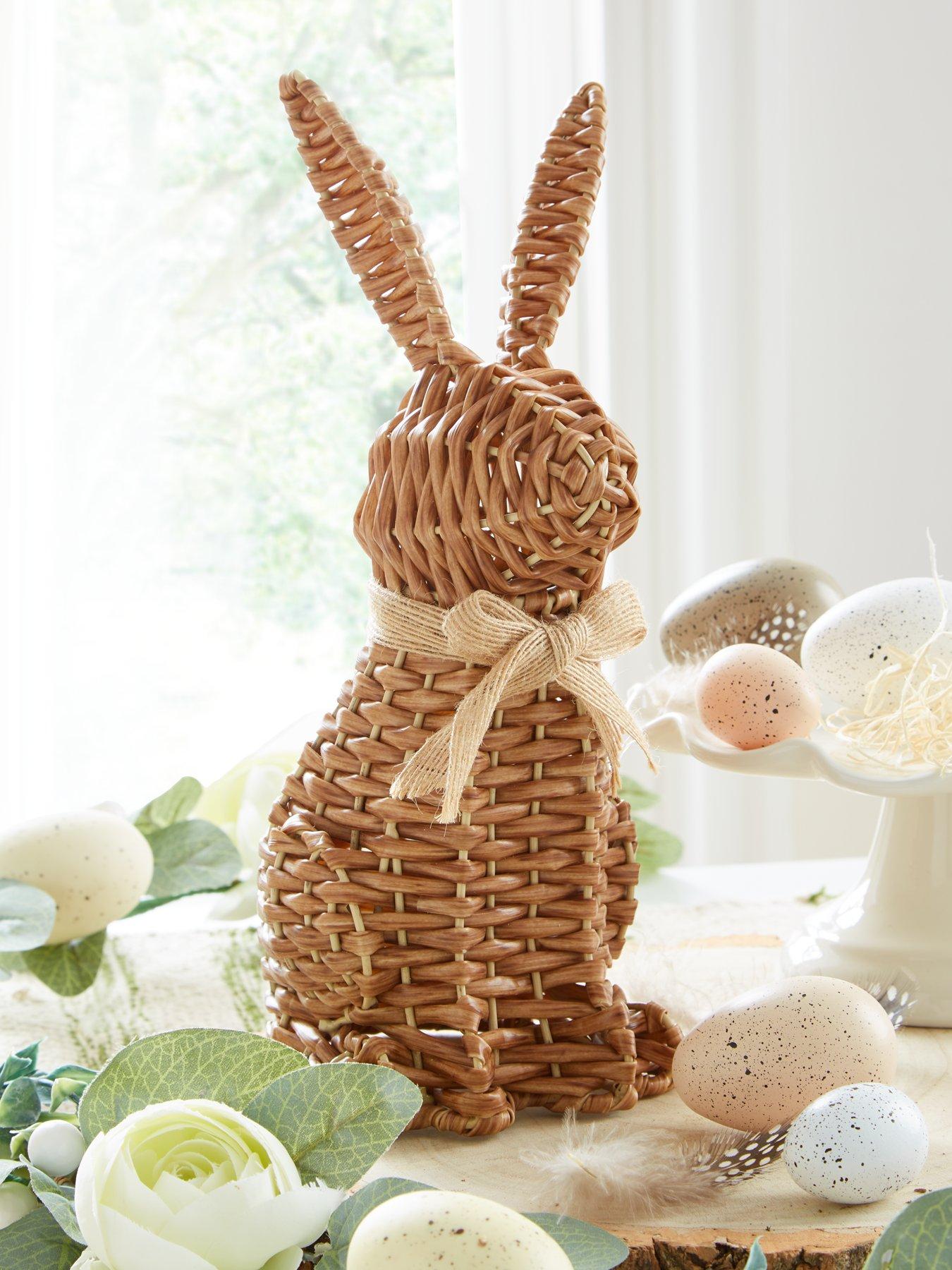 Image 1 of 6 of Very Home 26cm Rattan Effect Spring/ Easter Rabbit