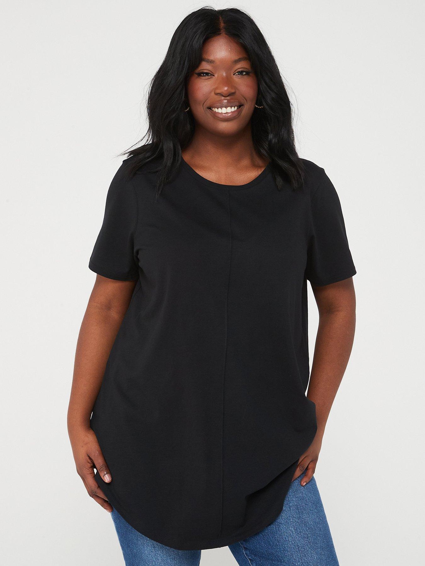 Plus size crew shop neck t shirts