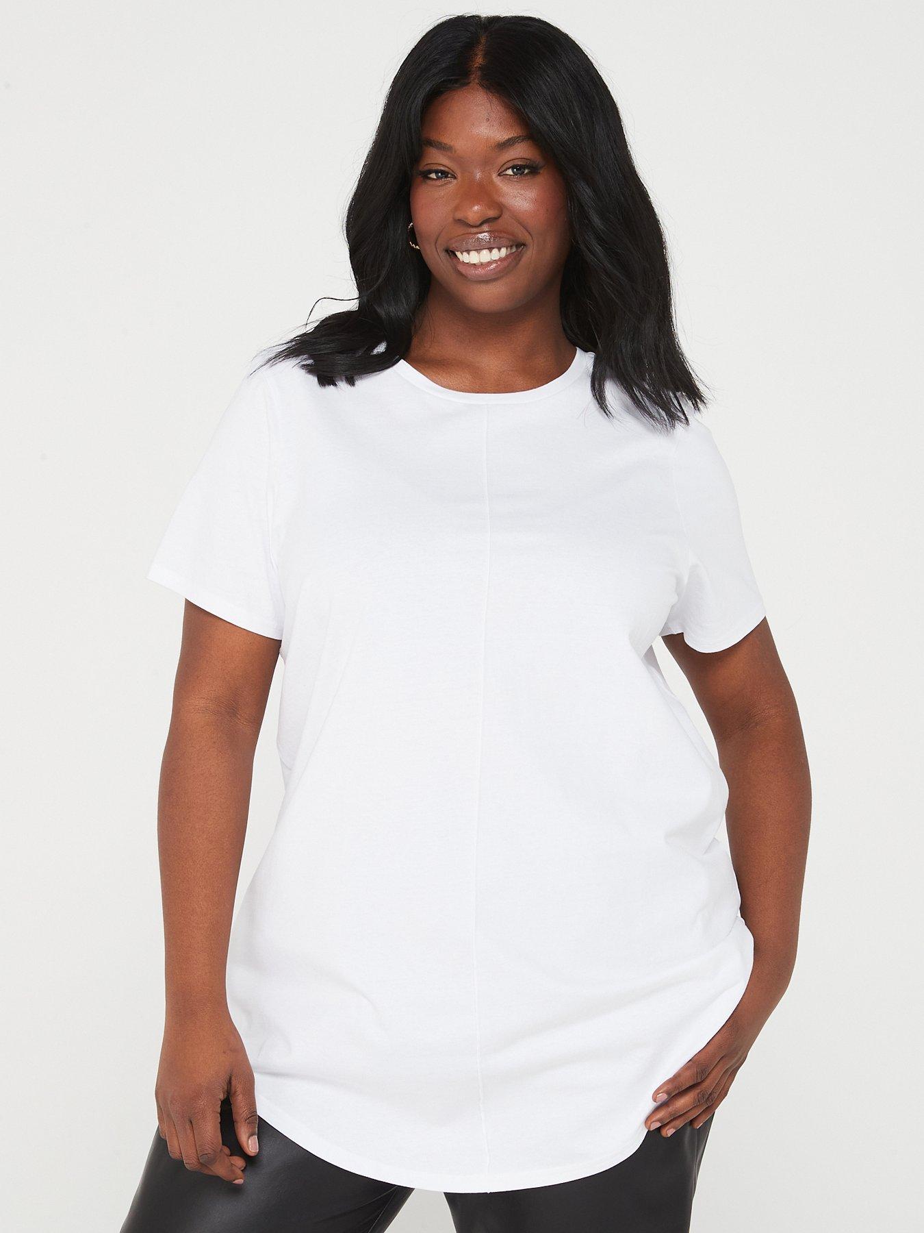 undefined Scoop Hem Crew Neck T-Shirt - White