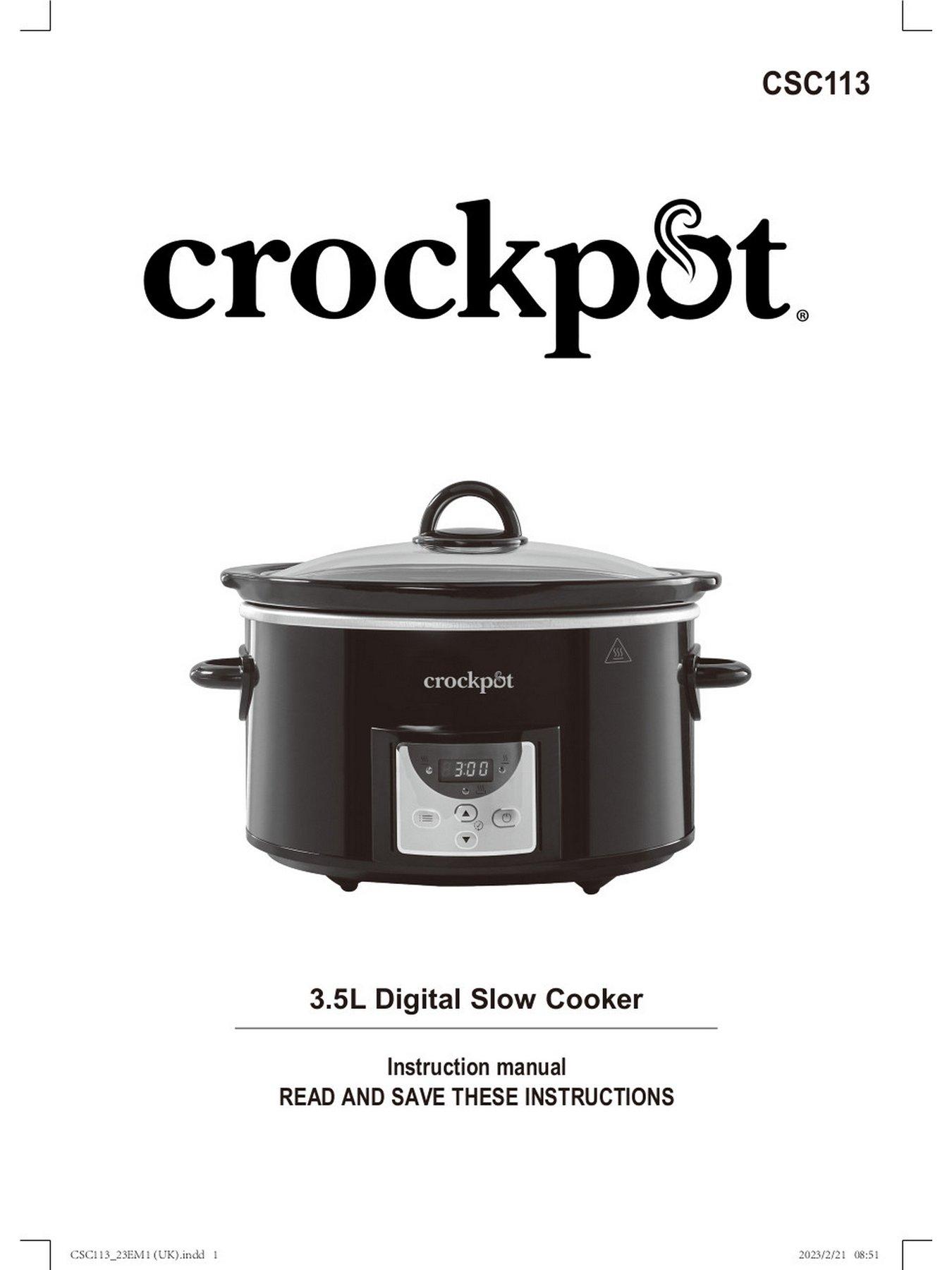 Crock-Pot Crockpot Black Digital Slow Cooker Very Ireland