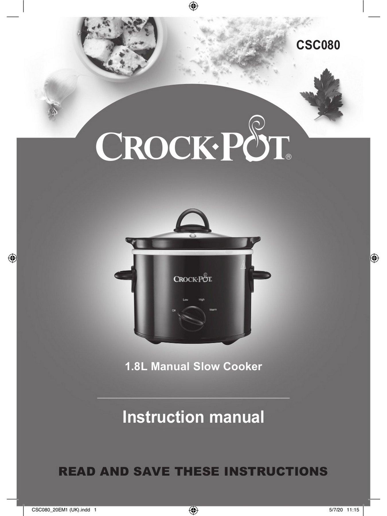 Crock-Pot Crockpot Black Manual Slow Cooker Very Ireland