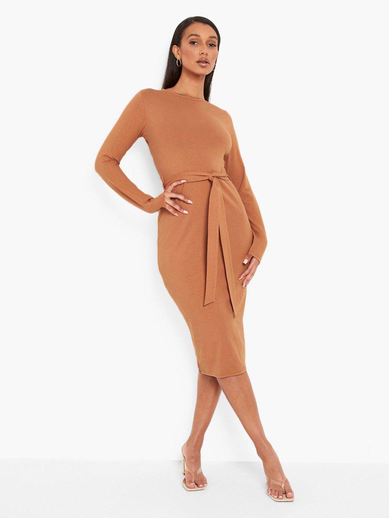 Midi belted dress sales