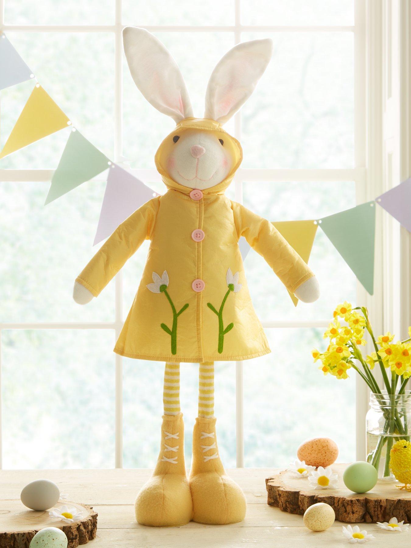 undefined 70cm Standing Bunny in Rain Coat Spring/ Easter Decoration