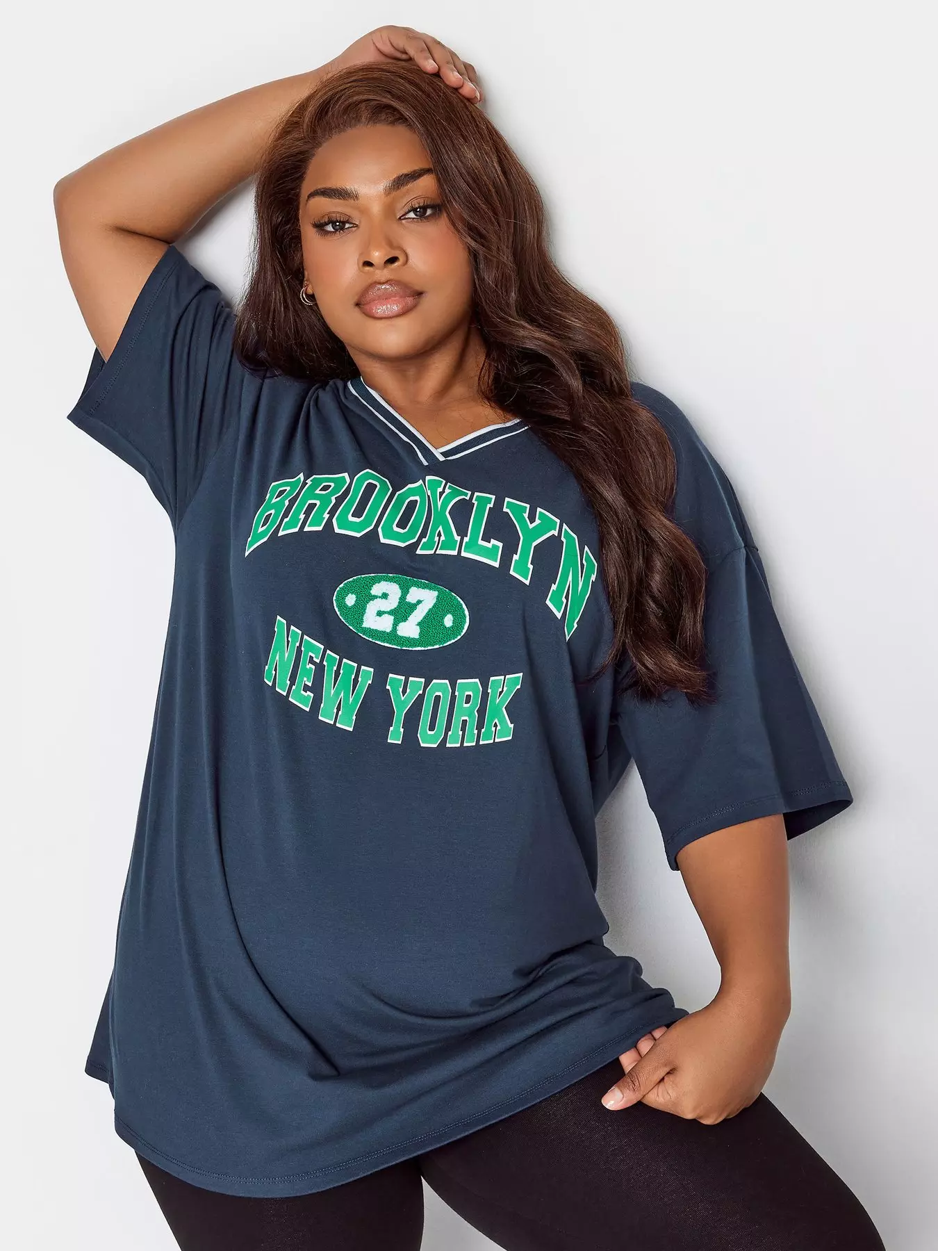 Women's New York Yankees Nike Navy Fashion V-Neck T-Shirt