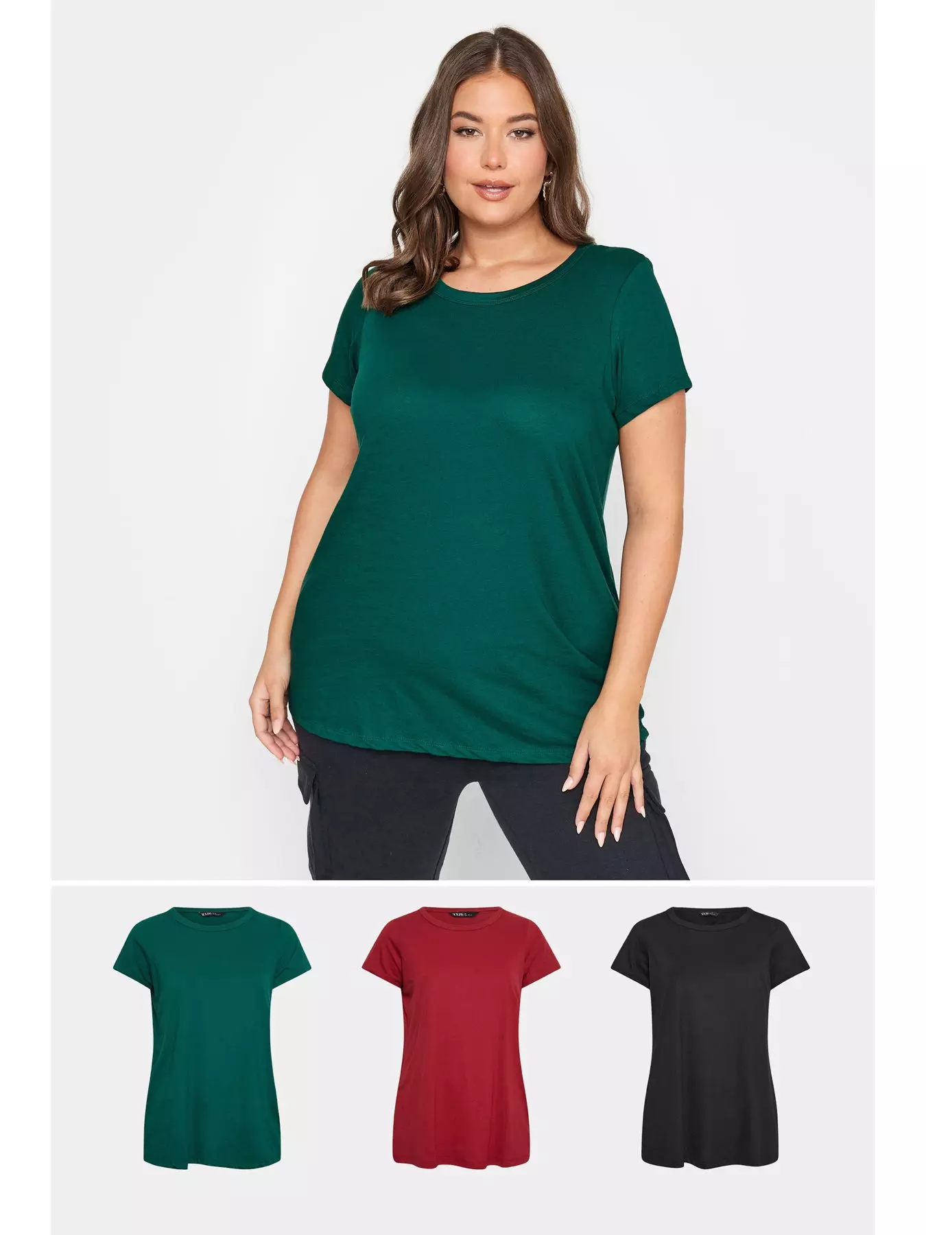 YOURS Curve Plus Size Green 'Los Angeles' Slogan Varsity T-Shirt