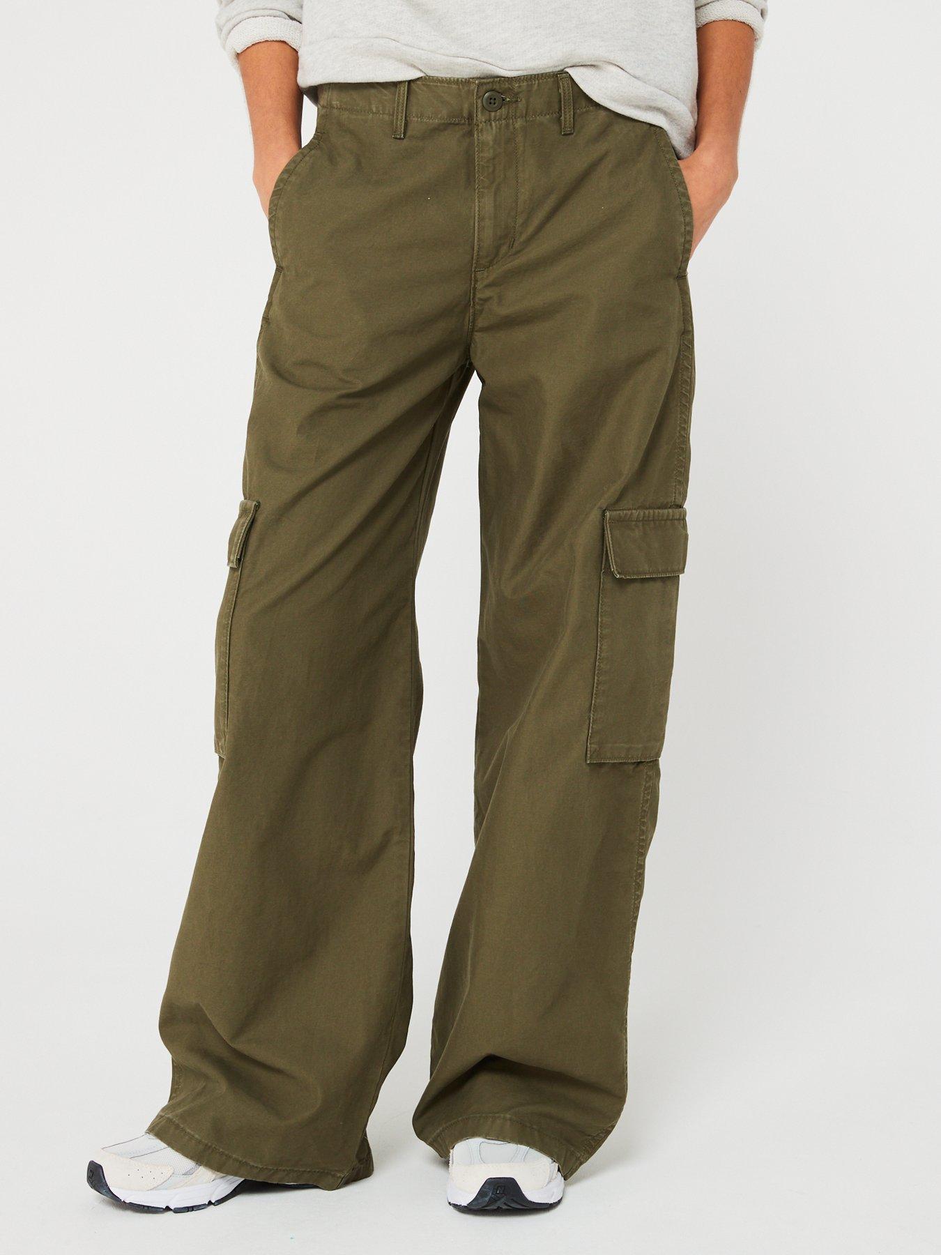 Standard Wide Stretchy Cargo Ankle-Pants 344