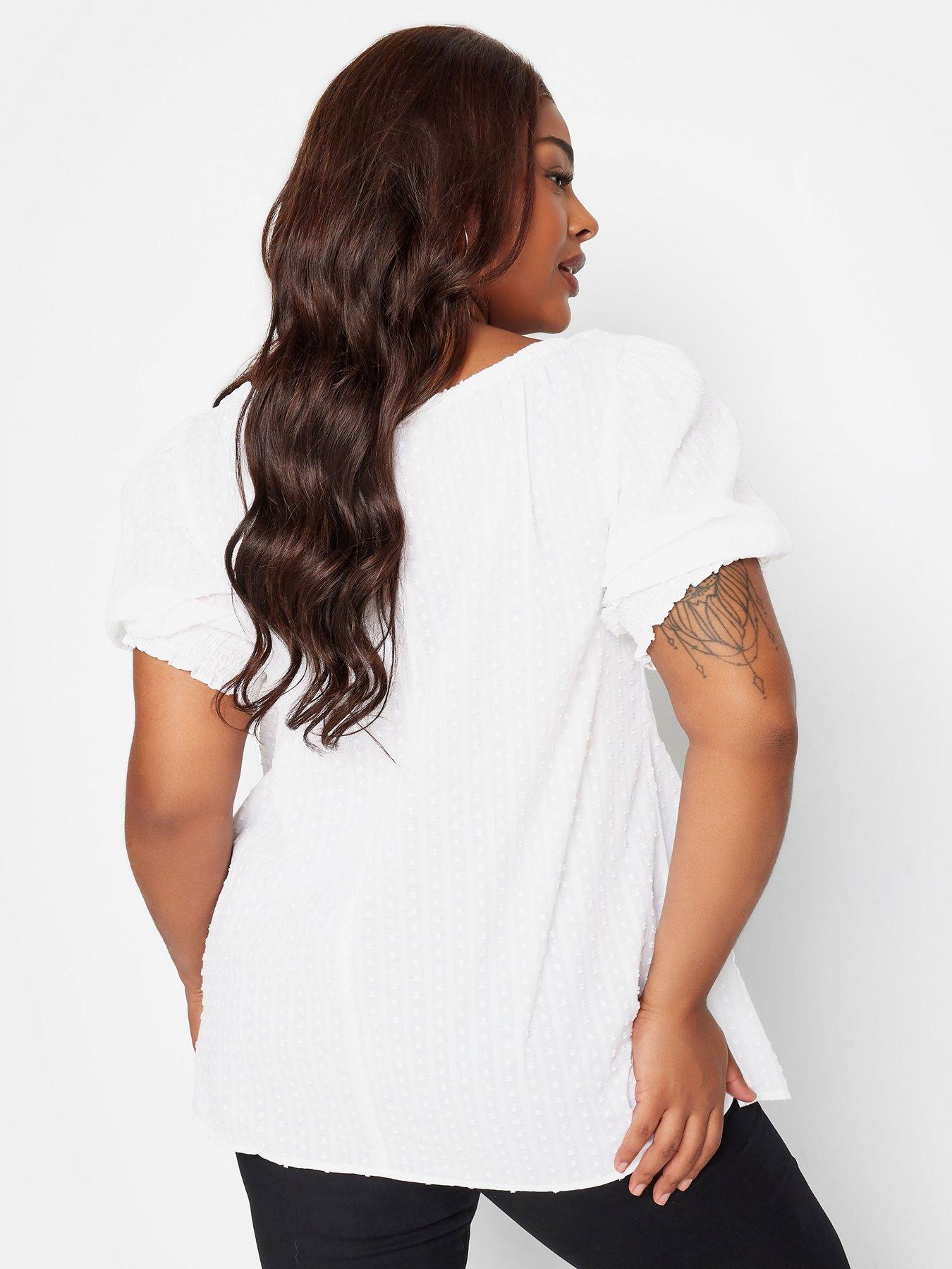 Image 2 of 4 of Yours Yours Sb Gypsy Top White Dobby