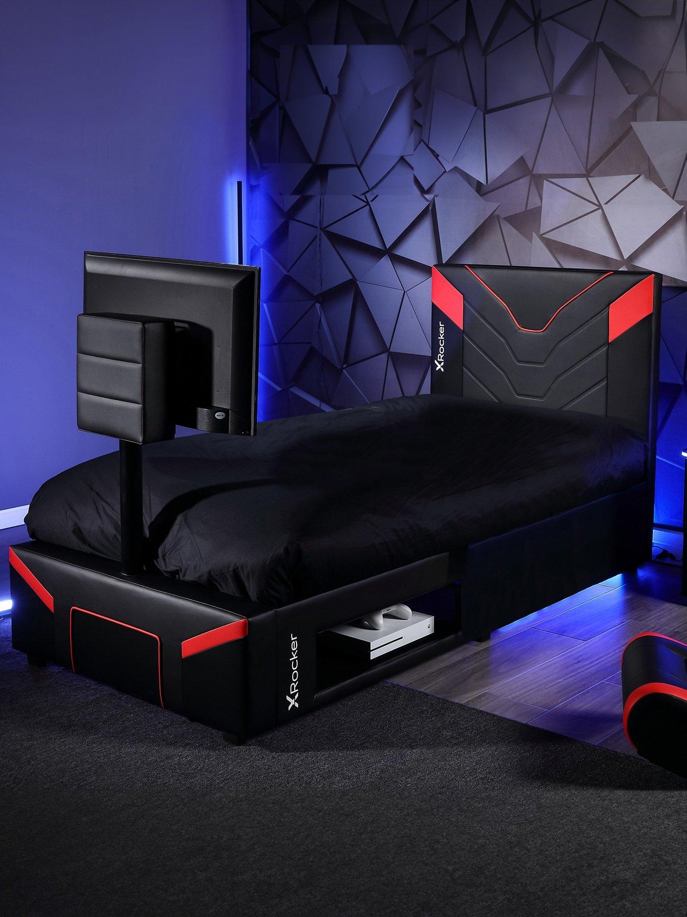 Image 1 of 7 of X Rocker Cerberus Twist Single TV Bed with Mattress Option (Buy &amp; SAVE!)