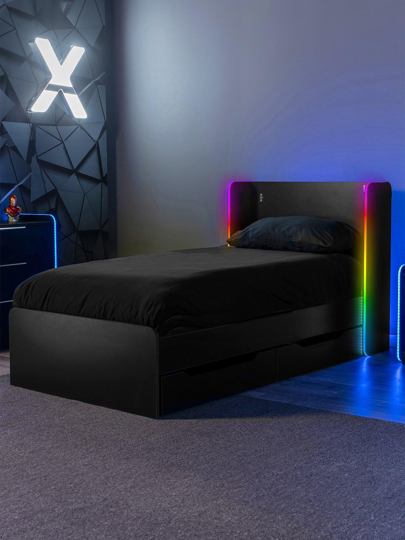 x-rocker-xrocker-electra-single-bed-with-neo-motion-app-lighting-controlfront