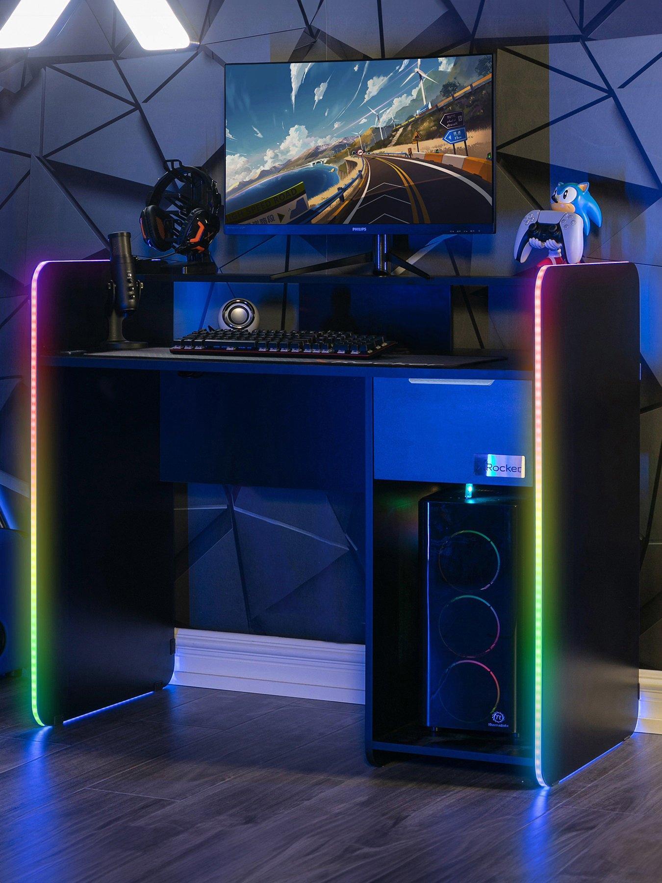 undefined Xrocker Electra Desk With Neo Motion App Lighting Control And Wireless Charging