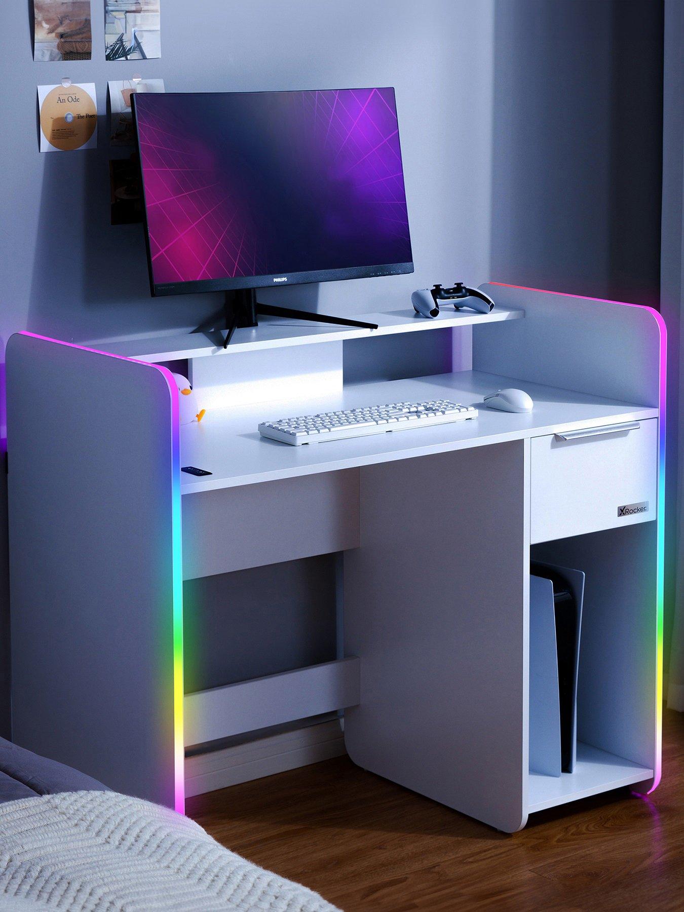 undefined Xrocker Electra Desk With Neo Motion App Lighting Control And Wireless Charging