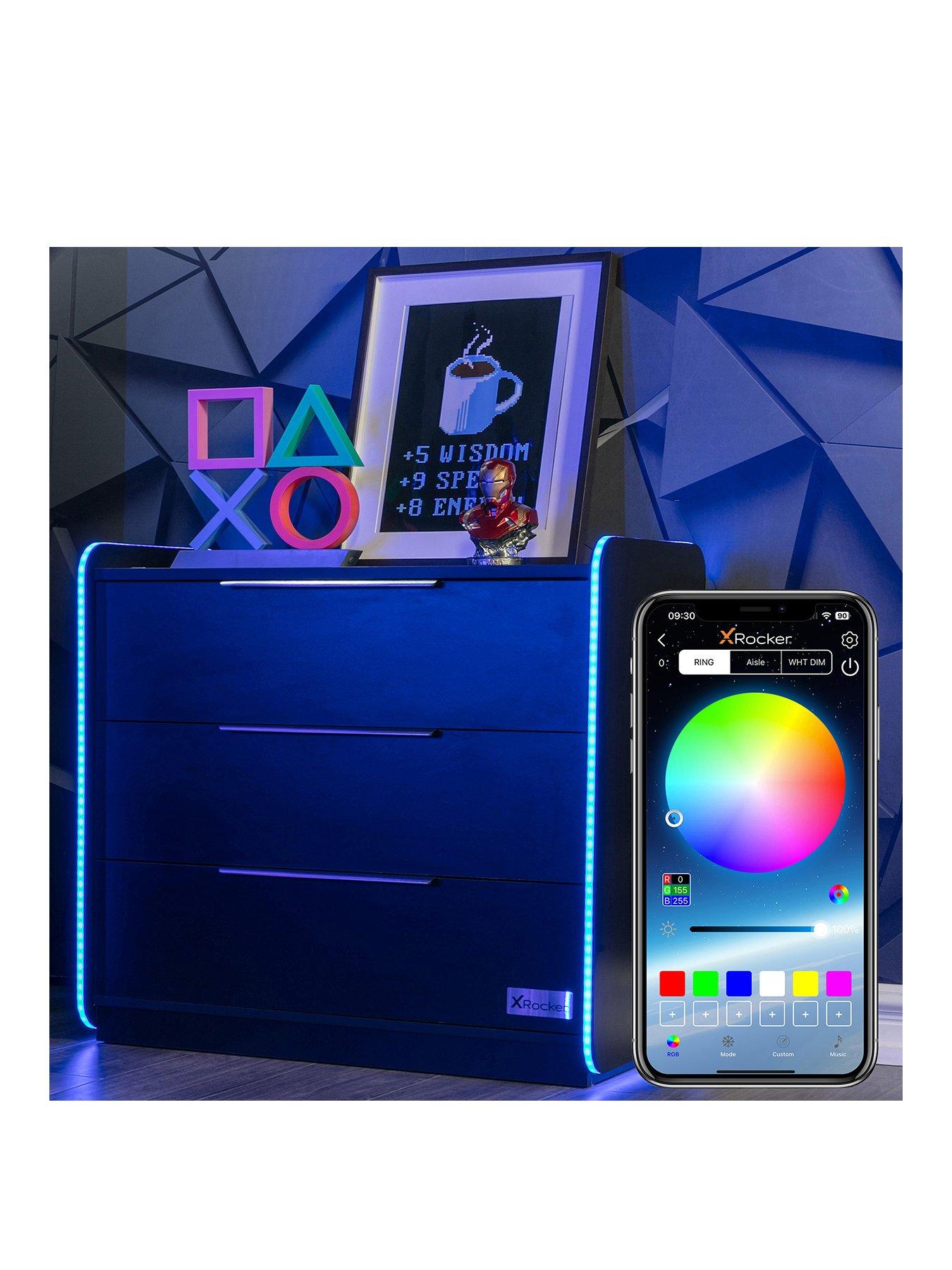 Image 2 of 6 of X Rocker Xrocker Electra 3 Drawer Chest With Neo Motion App Lighting Control