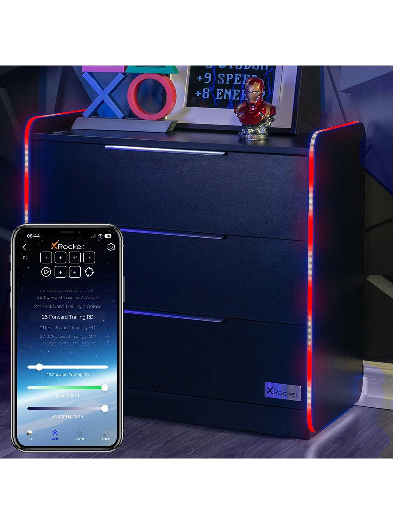 Image 4 of 6 of X Rocker Xrocker Electra 3 Drawer Chest With Neo Motion App Lighting Control