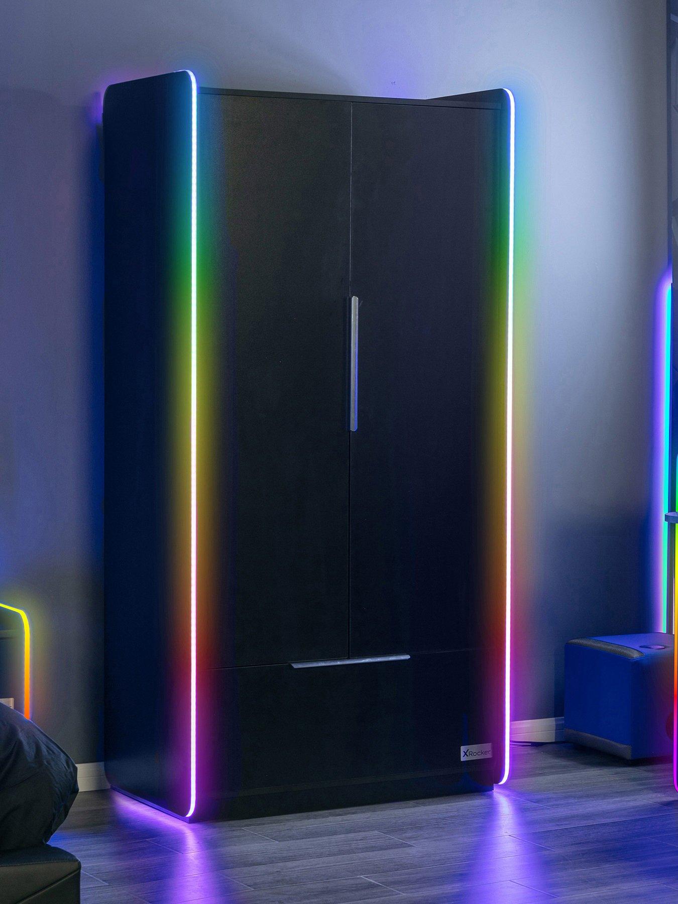 Image 1 of 5 of X Rocker Electra 2 Door,&nbsp;1 Drawer Wardrobe with Neo Motion App Lighting Control