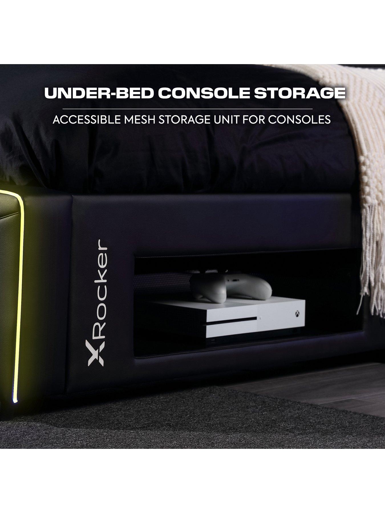 x-rocker-oracle-neo-fibre-esport-upholstered-doublenbsptv-bed-frame-with-led-lights-fits-up-to-55-inch-tvoutfit