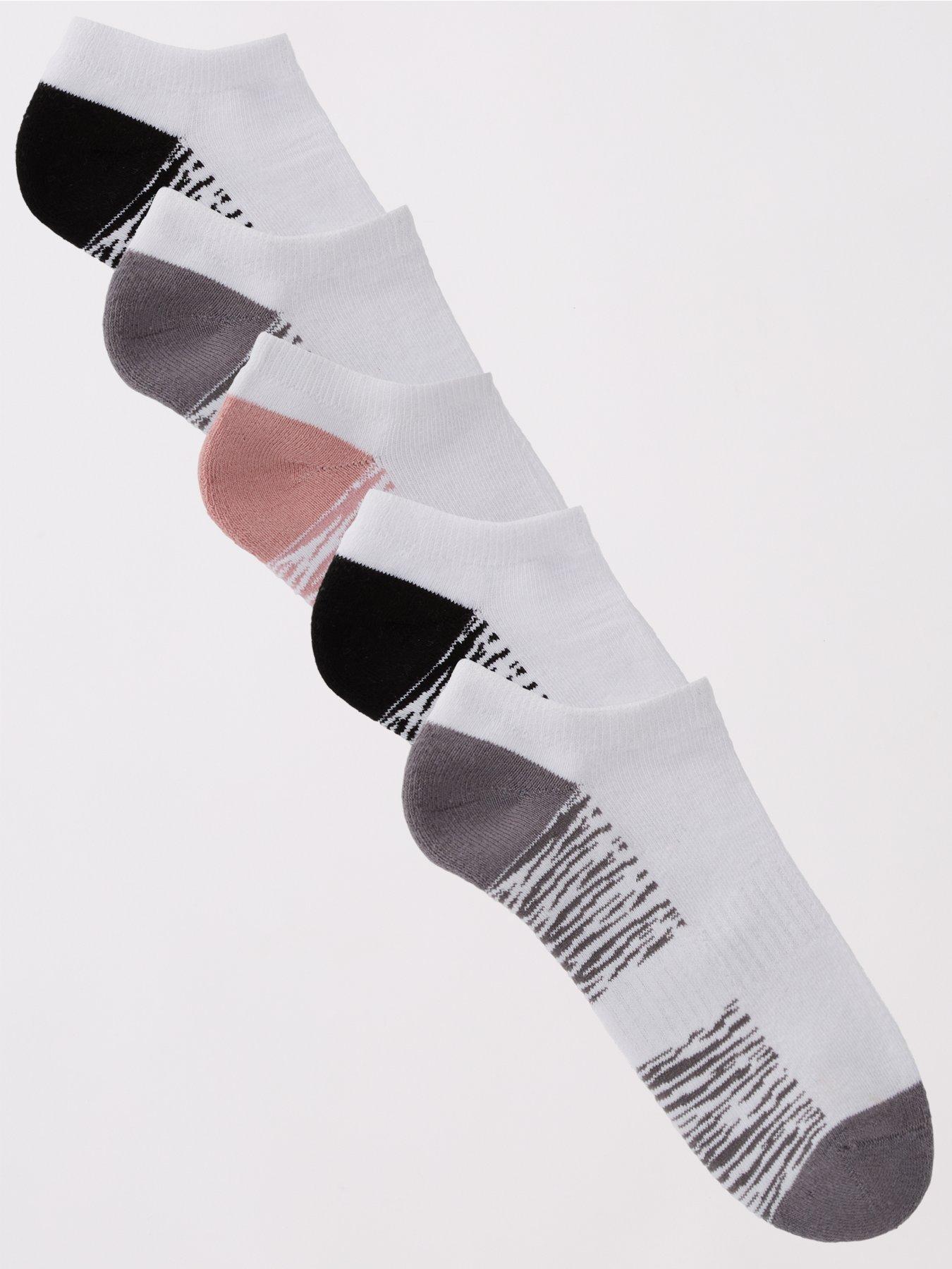 Image 1 of 4 of The Very Collection 5 Pack Targeted Cushioning Trainer Liner Socks - White