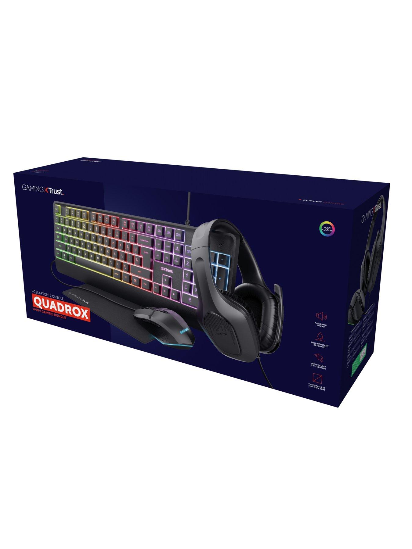 Image 7 of 7 of Trust GXT 792 Quadrox 4-in-1 Gaming Bundle - Gaming Headset, Light Up Keyboard &amp; Mouse, Mousepad &ndash; Black&nbsp;