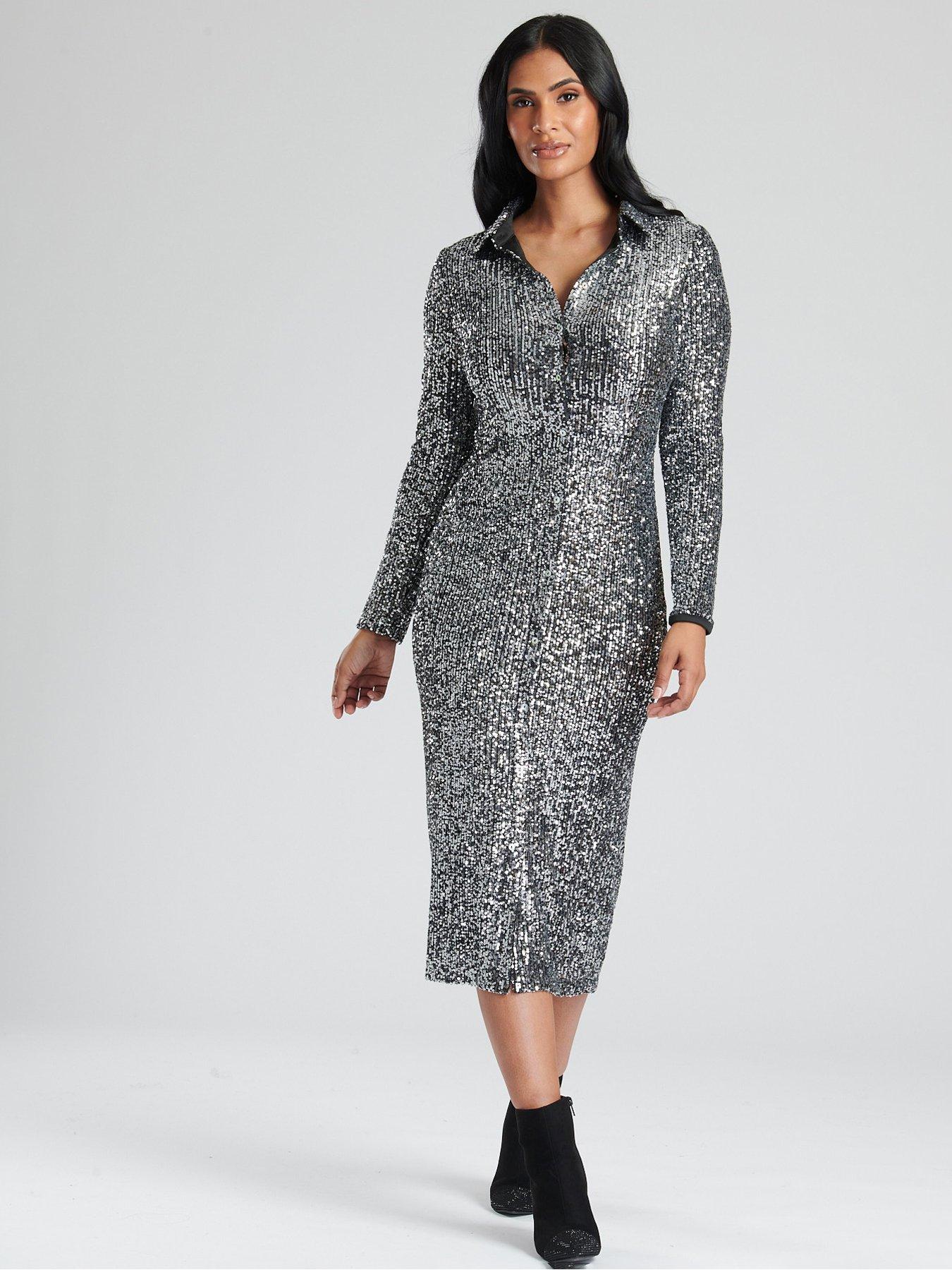 finding-friday-finding-friday-gunmetal-silver-sequin-midi-shirt-dressdetail