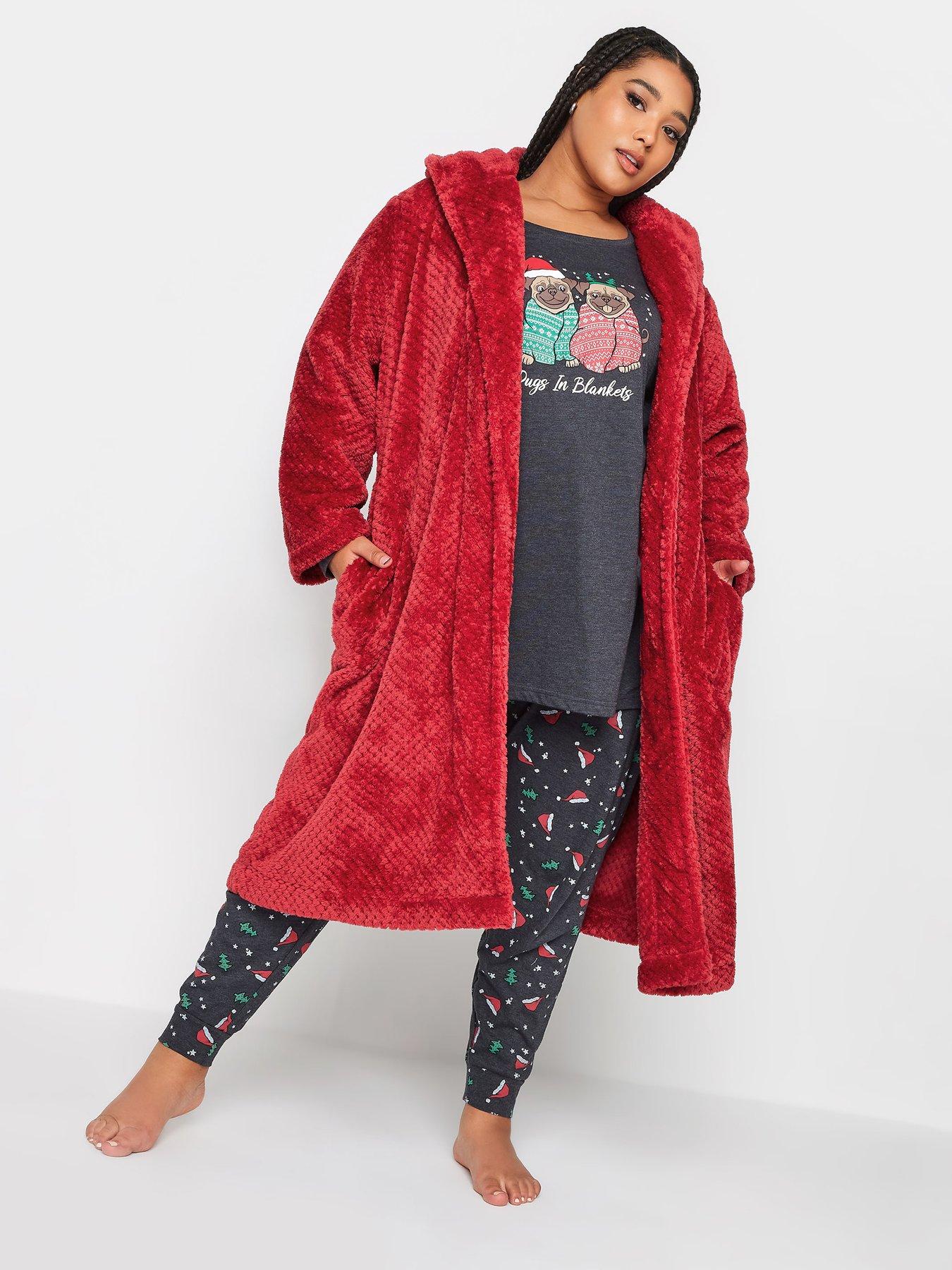 yours-yours-honeycomb-hooded-robe-red