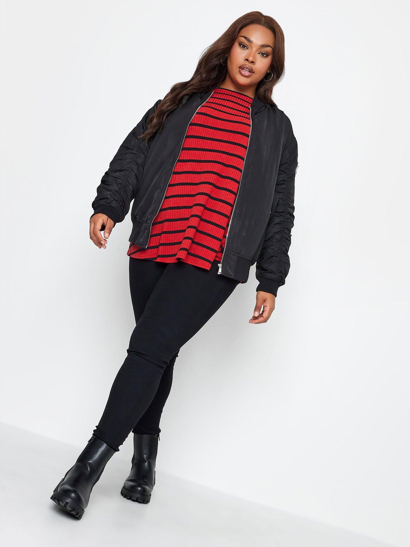 yours-yours-long-sleeve-rib-swing-stripe-top-redback