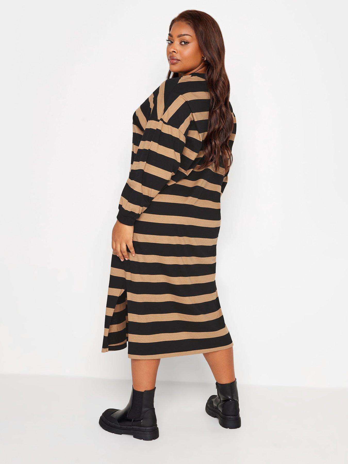 yours-yours-oversized-long-sleeve-t-shirt-jumbo-stripe-dress-with-cuff--nbsp-naturalblackstillFront