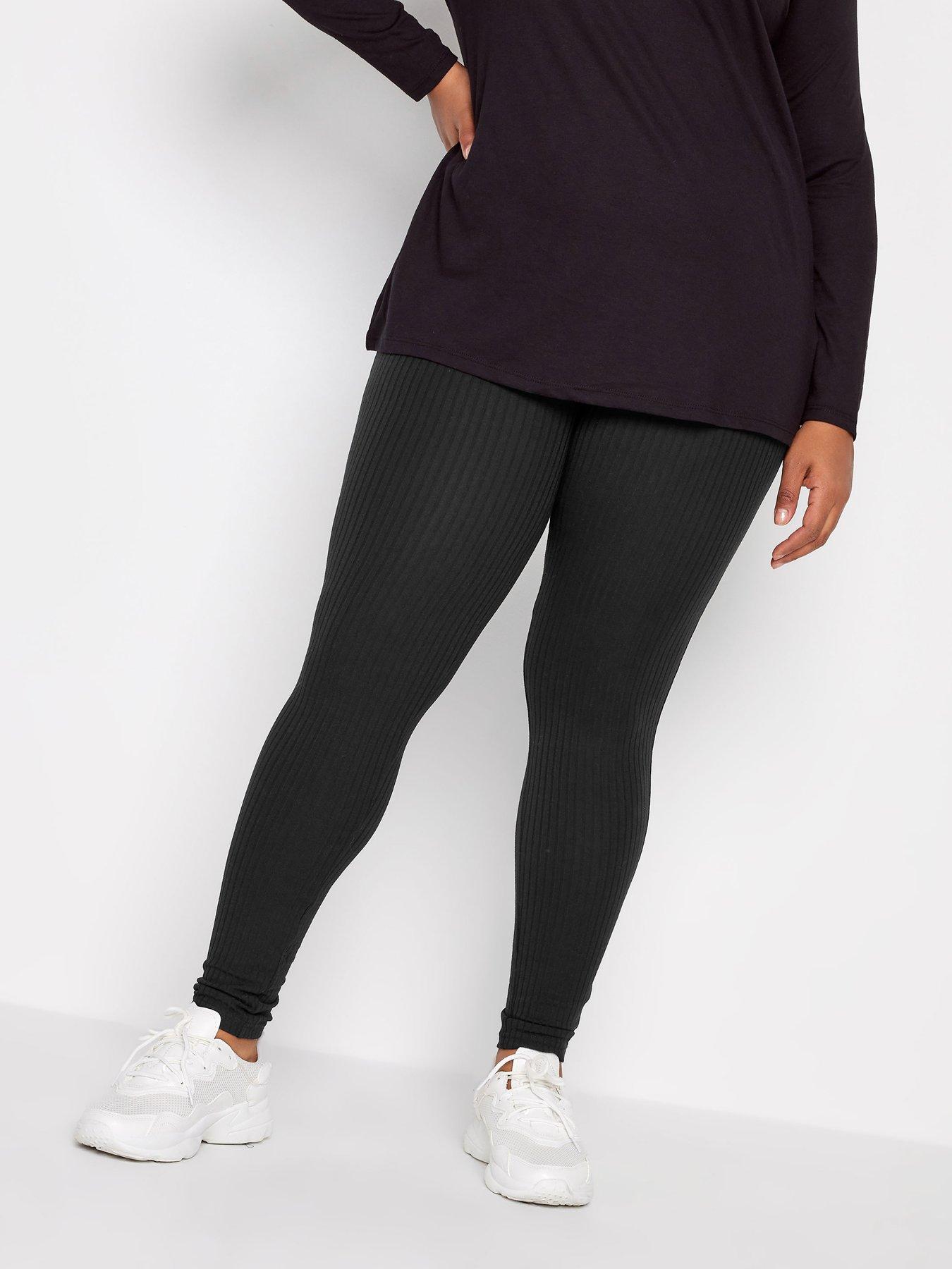Image 1 of 2 of Yours Yours Ribbed Legging Black