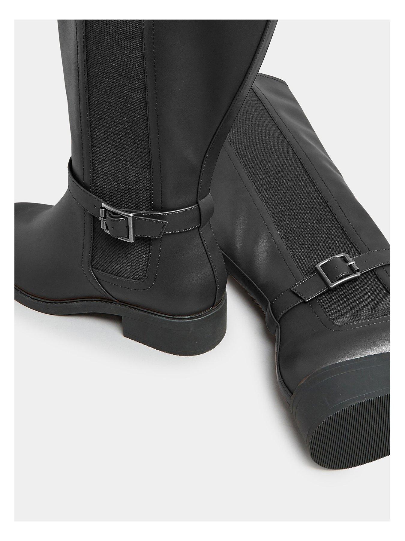 yours-wide-fit-metal-strap-knee-boot-blackoutfit