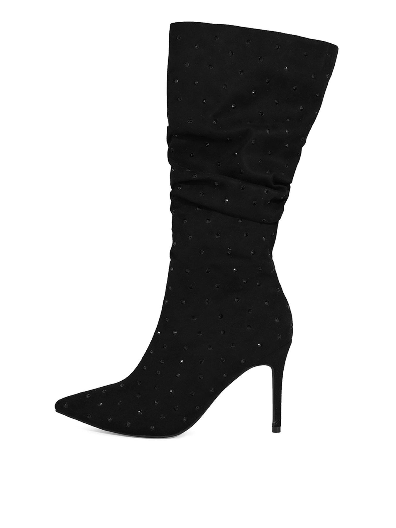 finding-friday-black-all-over-embellished-calf-length-heeled-bootfront