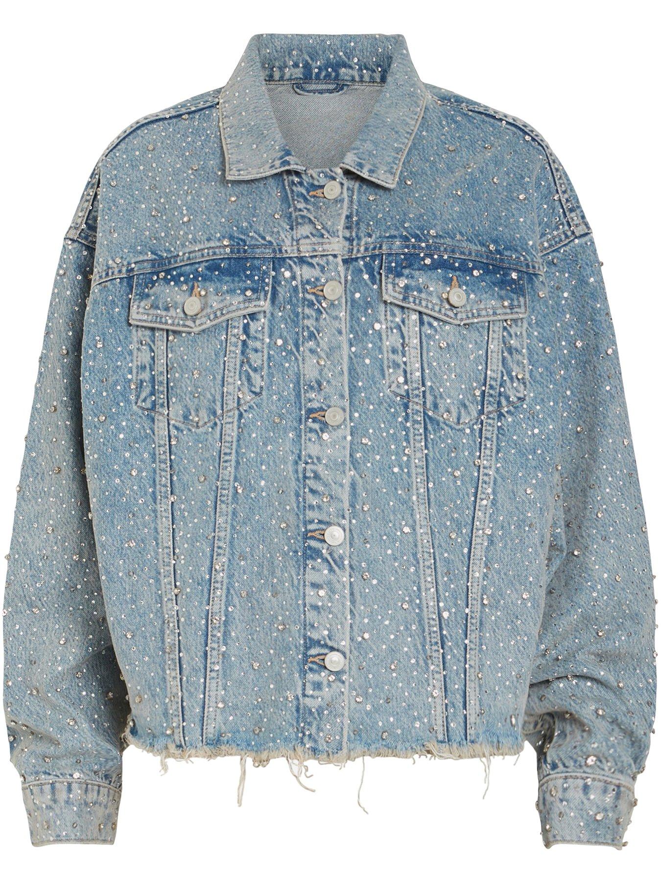 Crystal denim 2024 jacket topshop