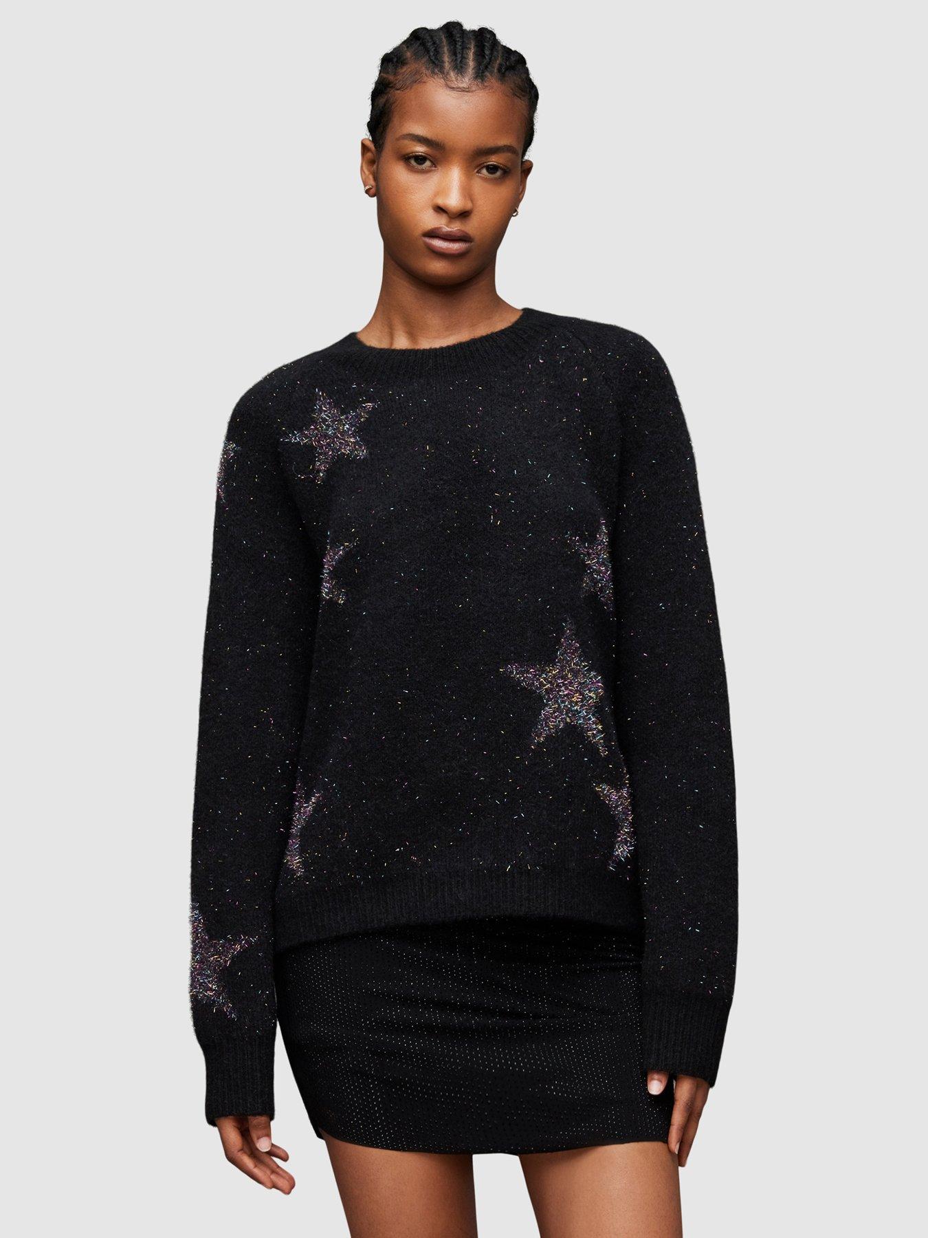 Star Tinsel Jumper - Black/Rainbow Blue