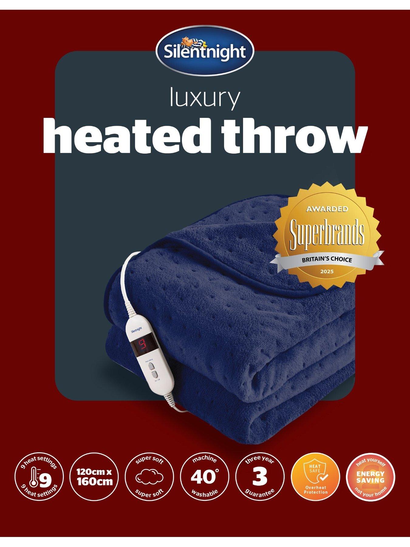 Image 7 of 7 of Silentnight Luxury 9-Heat Setting Pinsonic Heated Throw - Navy