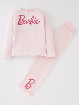 barbie-older-girls-logo-long-sleeve-pyjamas-pink