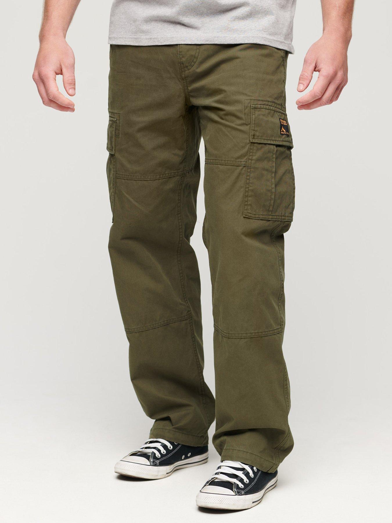 Mens loose fit hot sale cargo trousers