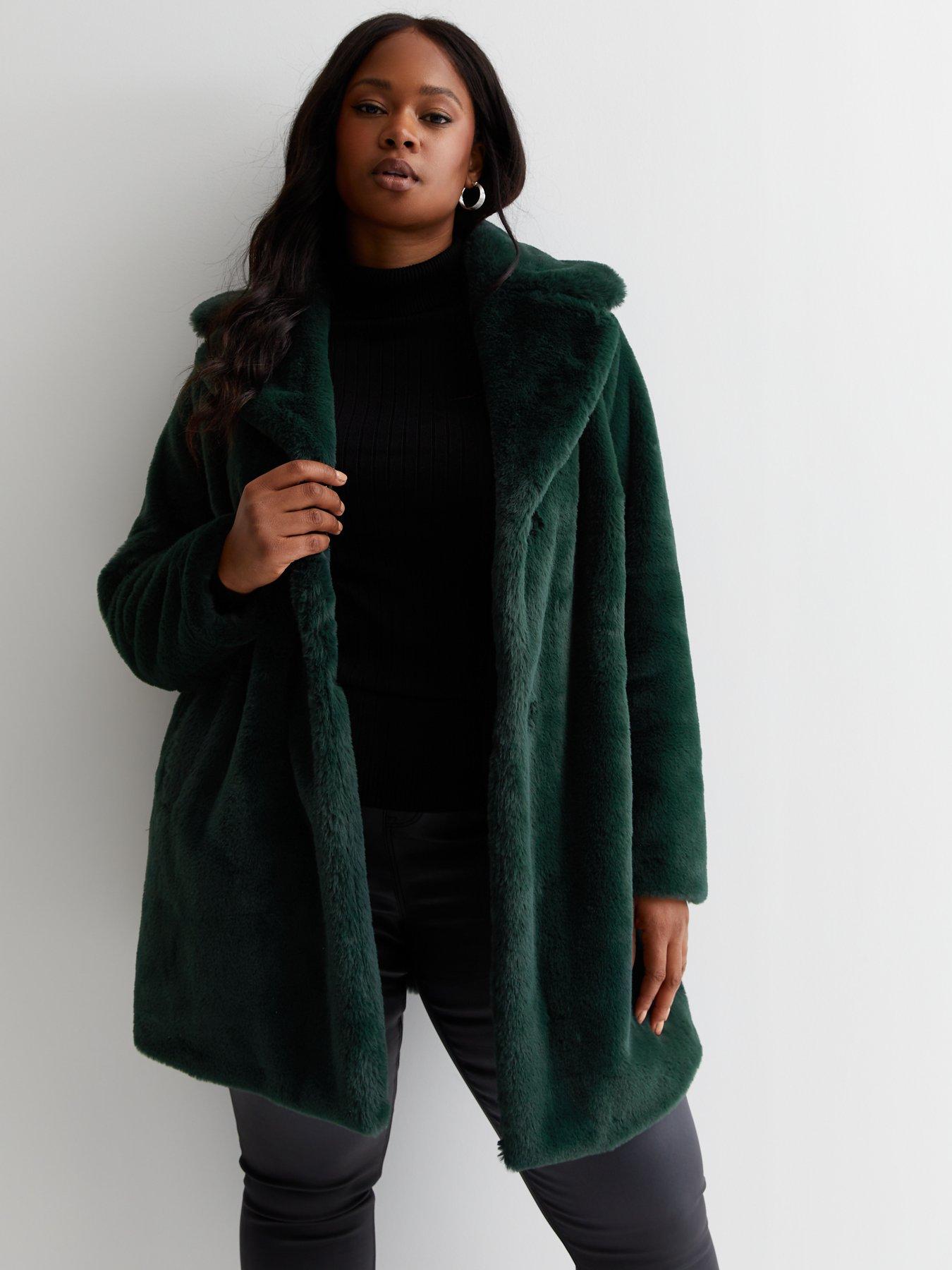 M&Co Black Faux Fur Coat