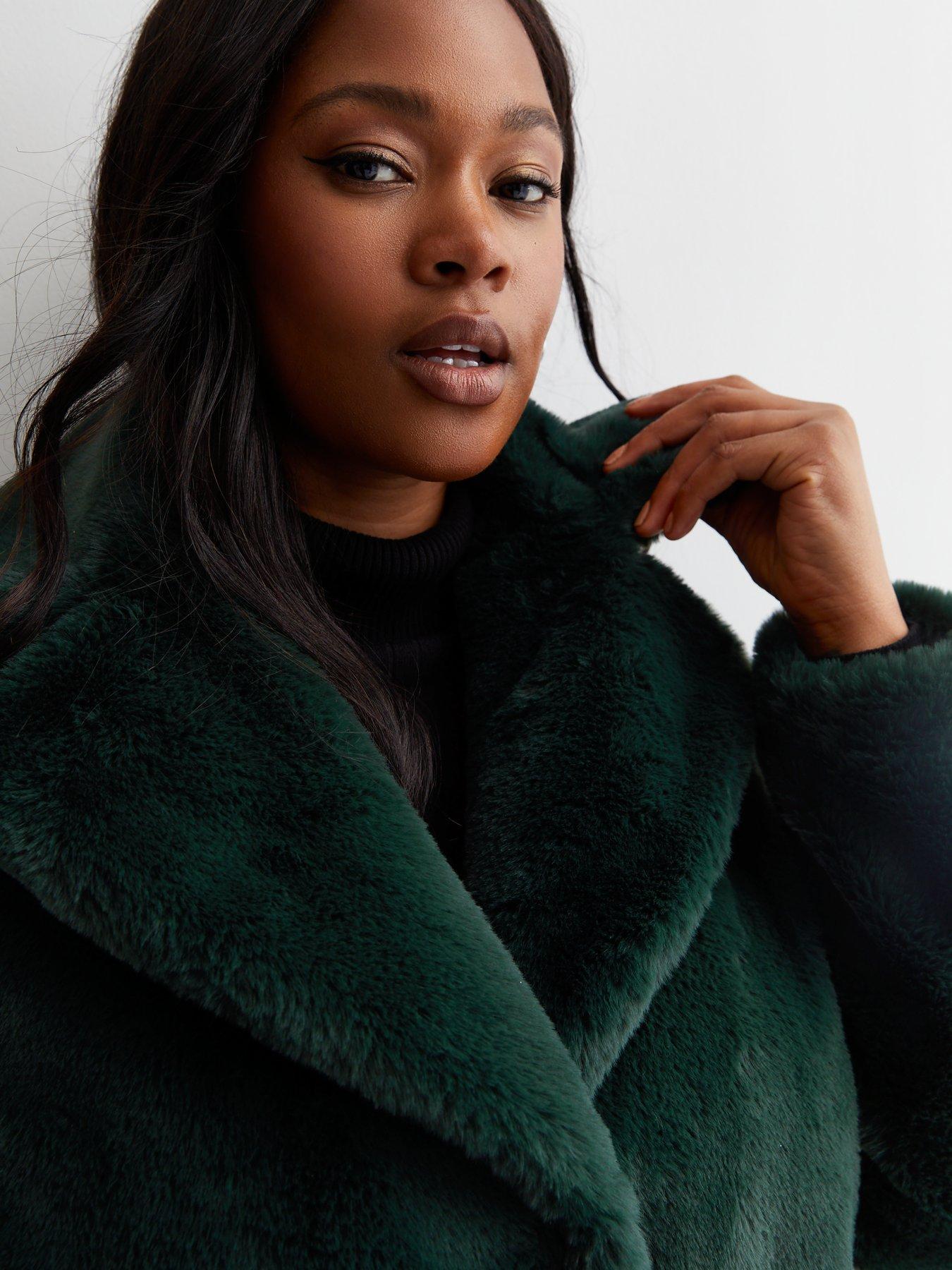 Emerald faux fur coat online