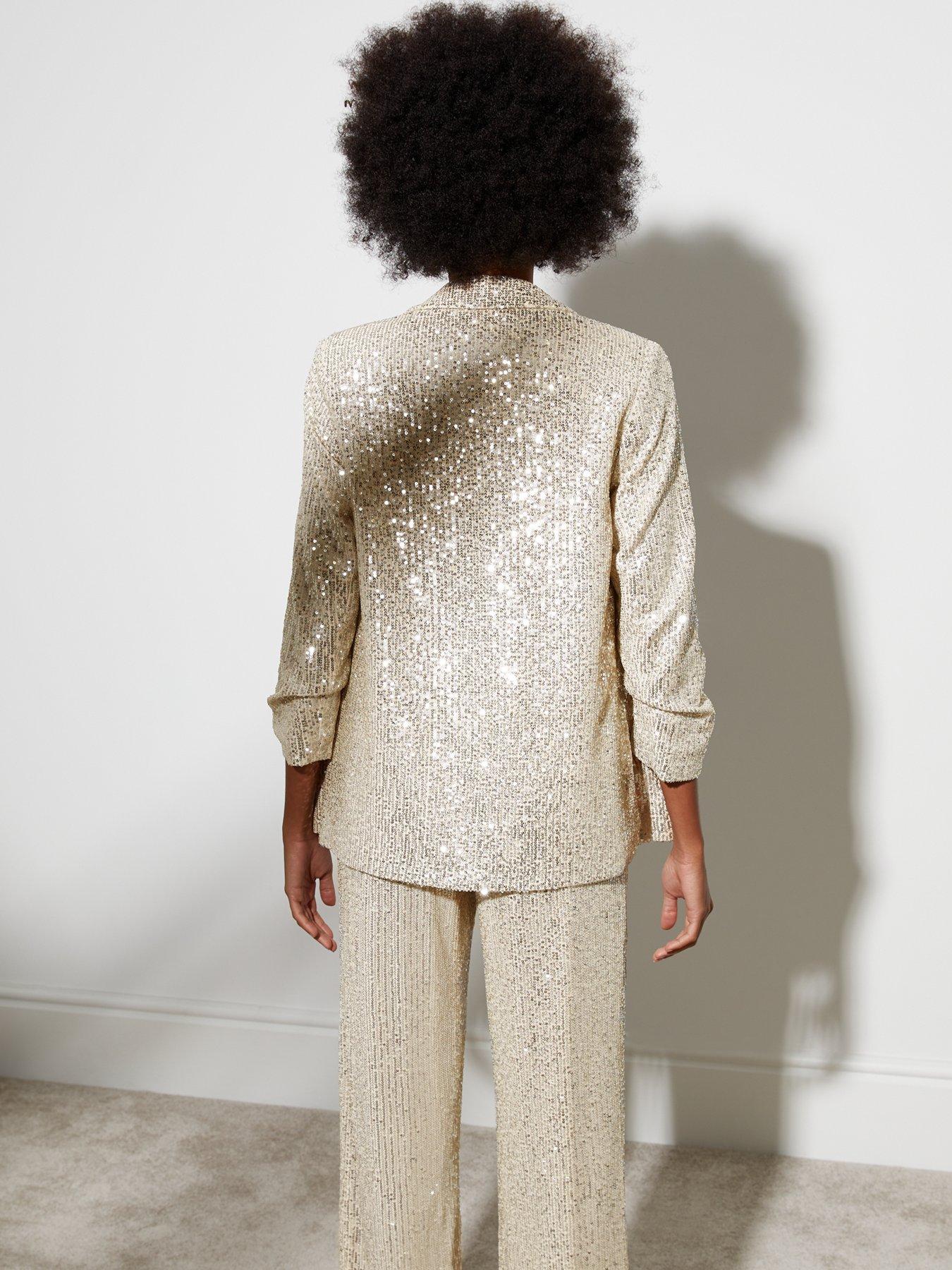 new-look-gold-sequin-ruched-sleeve-blazerstillFront