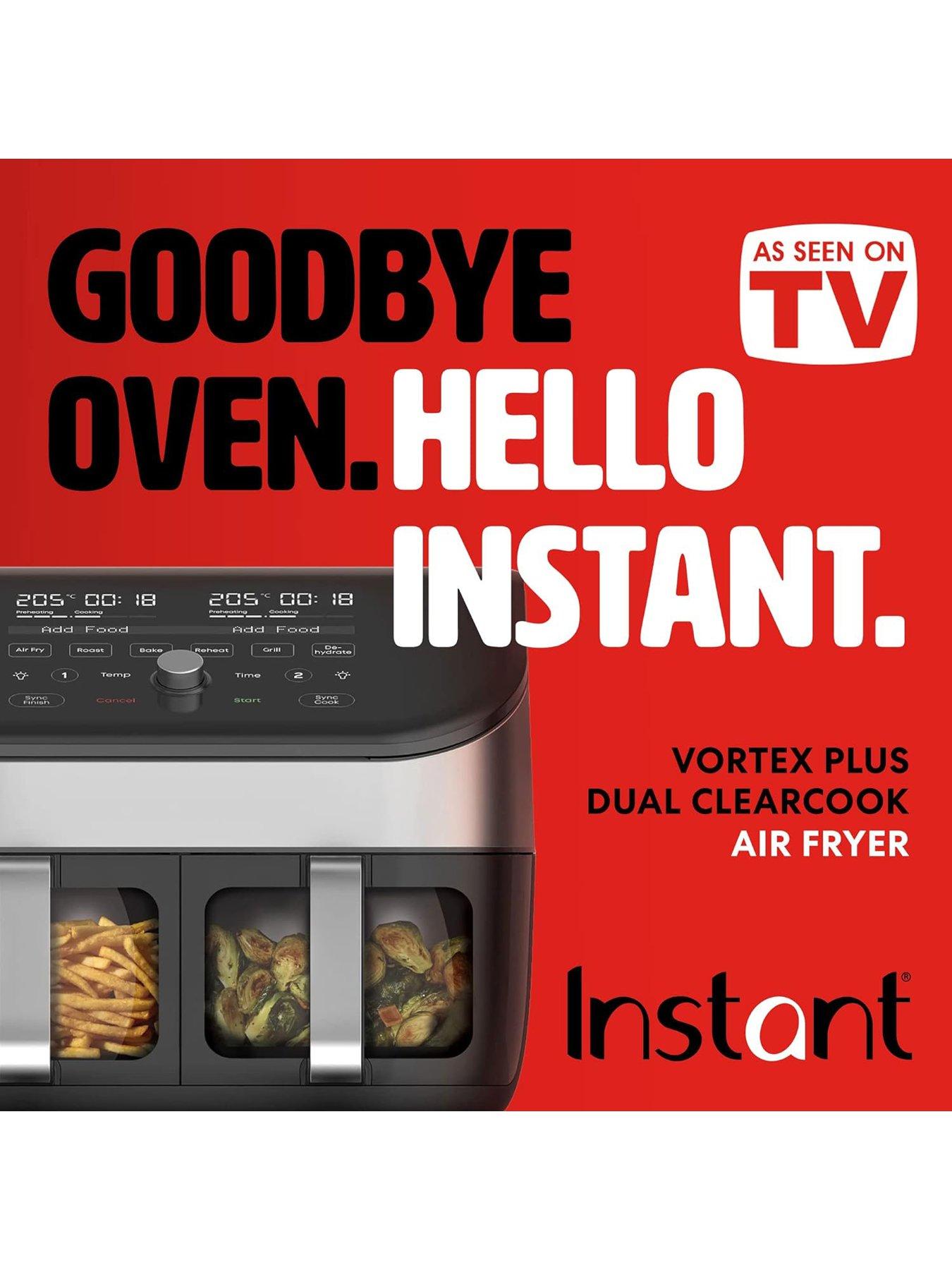 Image 2 of 7 of Instant Vortex Plus Dual Air Fryer with ClearCook, Stainless Steel 7.6L- Air Fry, Bake, Roast, Grill, Dehydrate &amp; Reheat