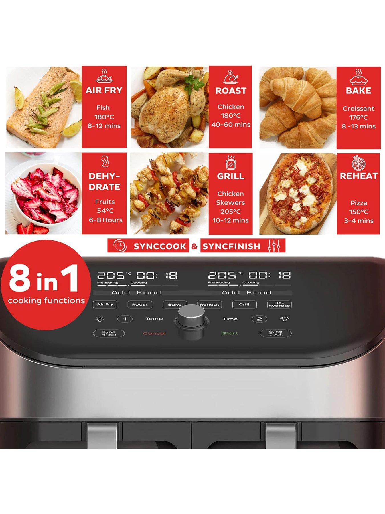 Image 3 of 7 of Instant Vortex Plus Dual Air Fryer with ClearCook, Stainless Steel 7.6L- Air Fry, Bake, Roast, Grill, Dehydrate &amp; Reheat