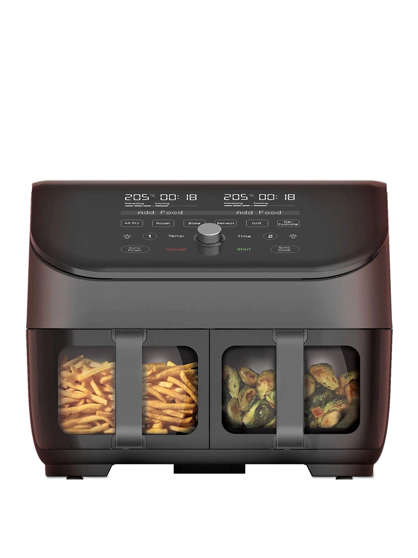 Tefal, Air Fryer, Easy Fry Dual Drawers Air Fryer And Grill Grey