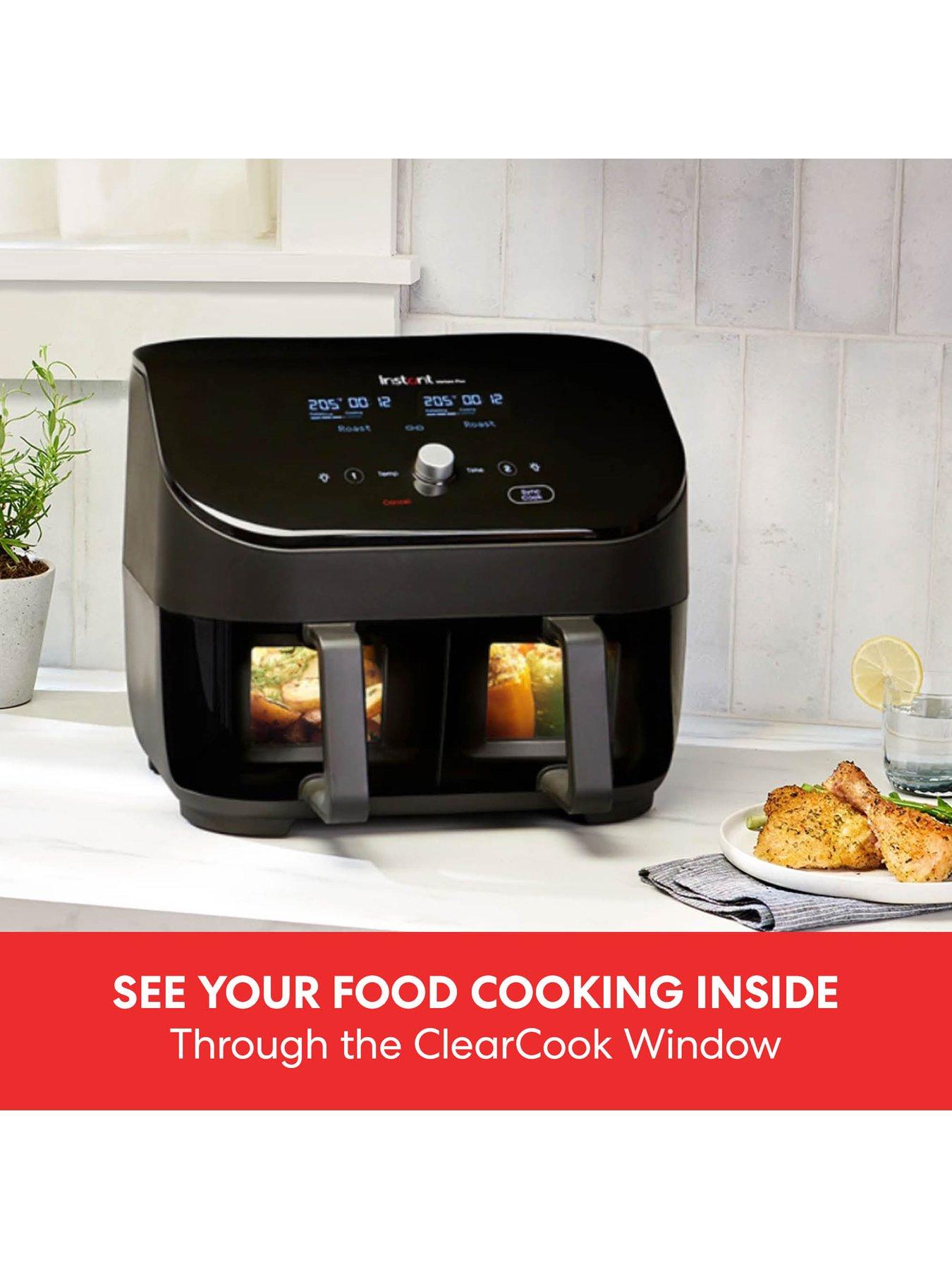 Image 5 of 7 of Instant Vortex Plus Dual Air Fryer with ClearCook, Black 7.6L- Air Fry, Bake, Roast, Grill, Dehydrate &amp; Reheat