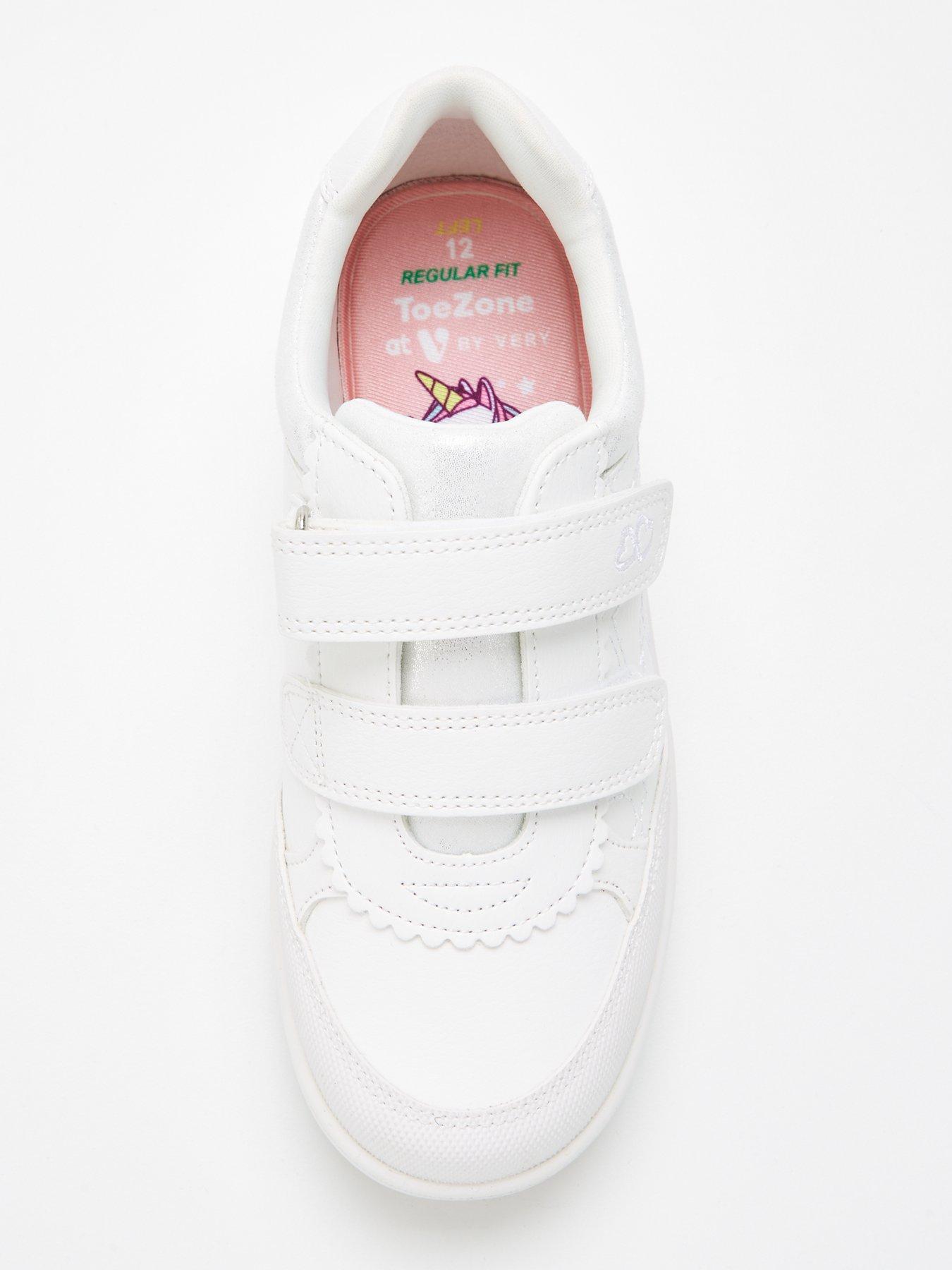 Image 4 of 6 of V by Very Girls Leather Heart Strap Trainer - White