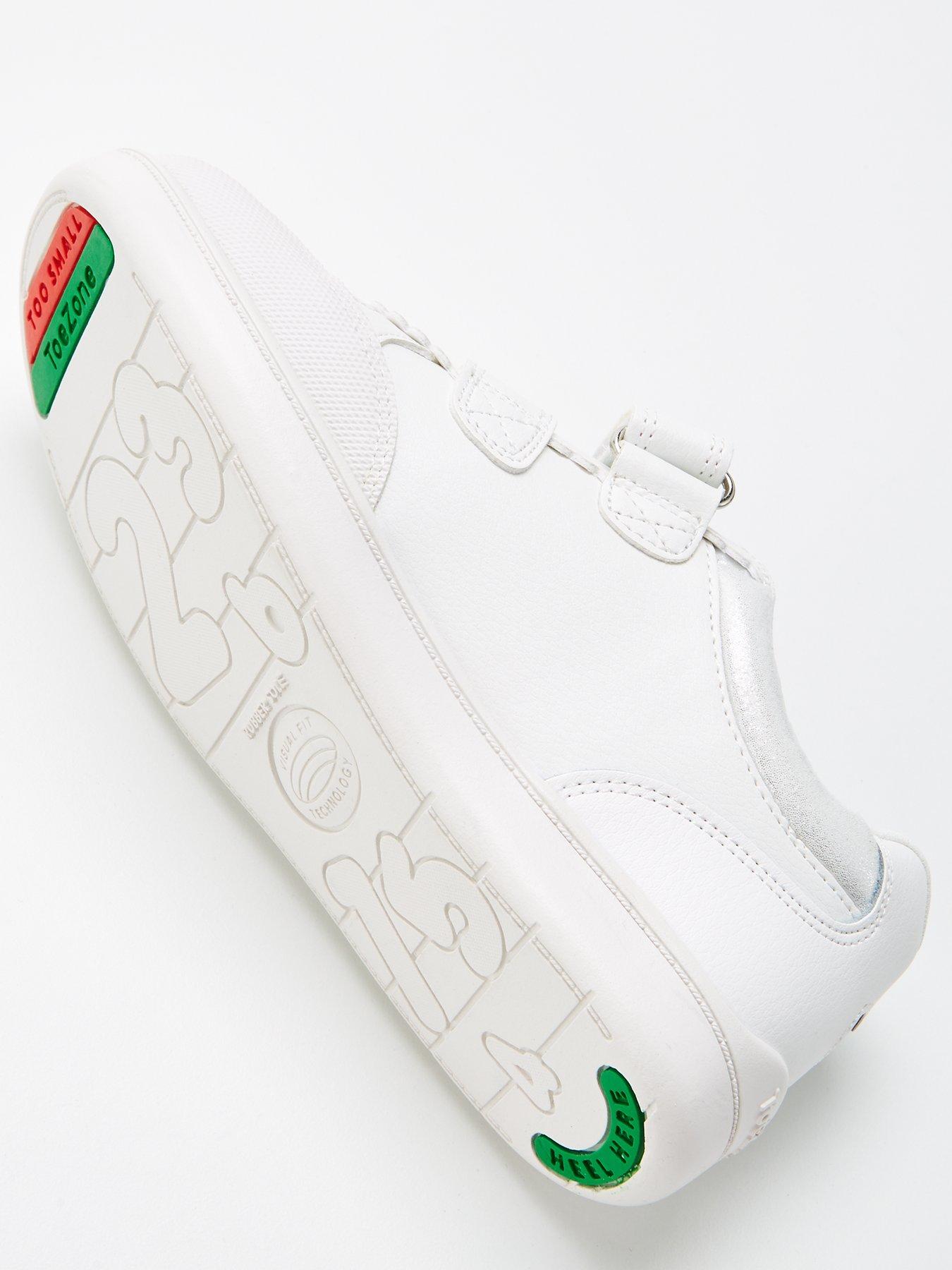 Image 5 of 6 of V by Very Girls Leather Heart Strap Trainer - White