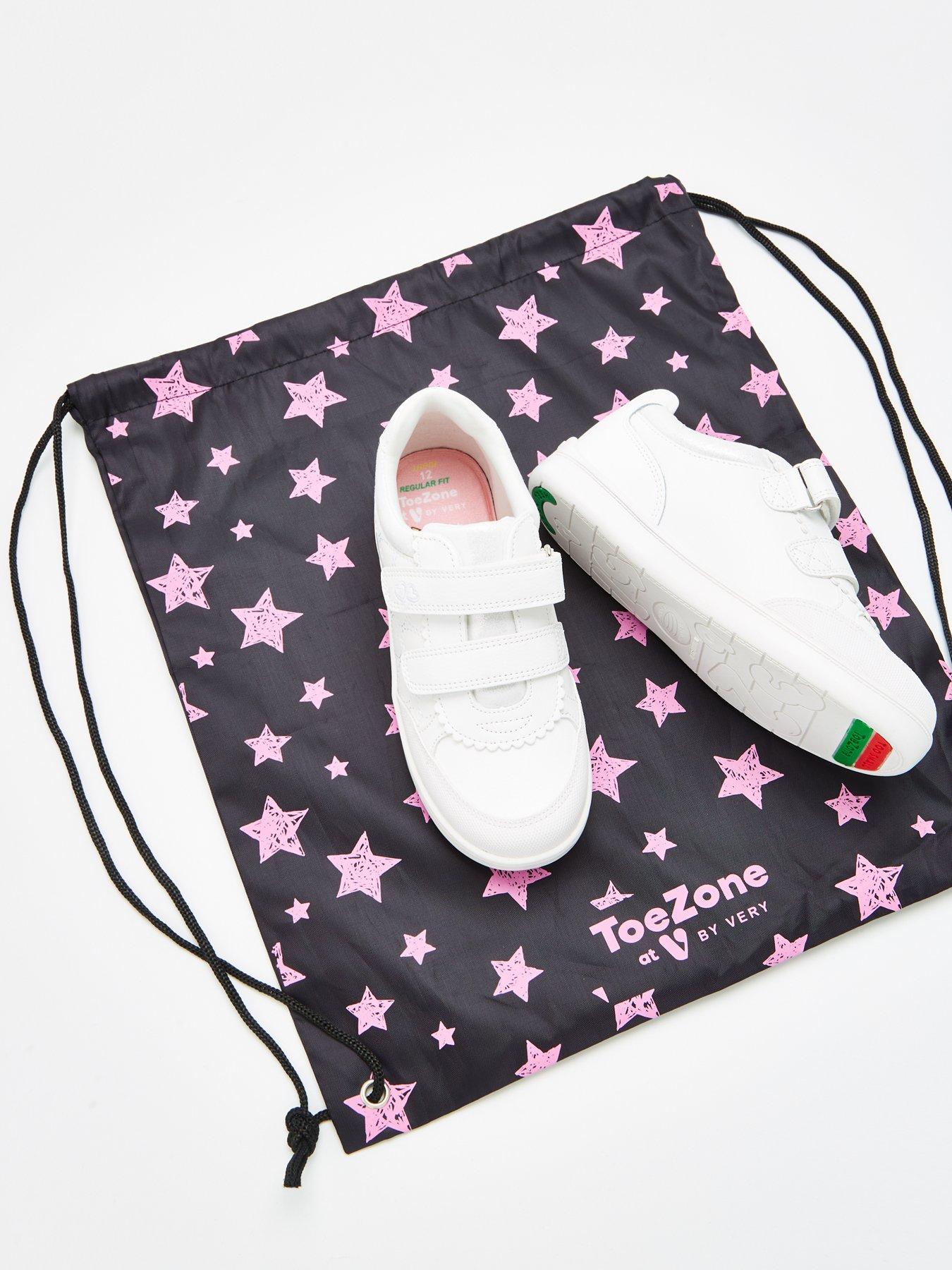 Image 6 of 6 of V by Very Girls Leather Heart Strap Trainer - White