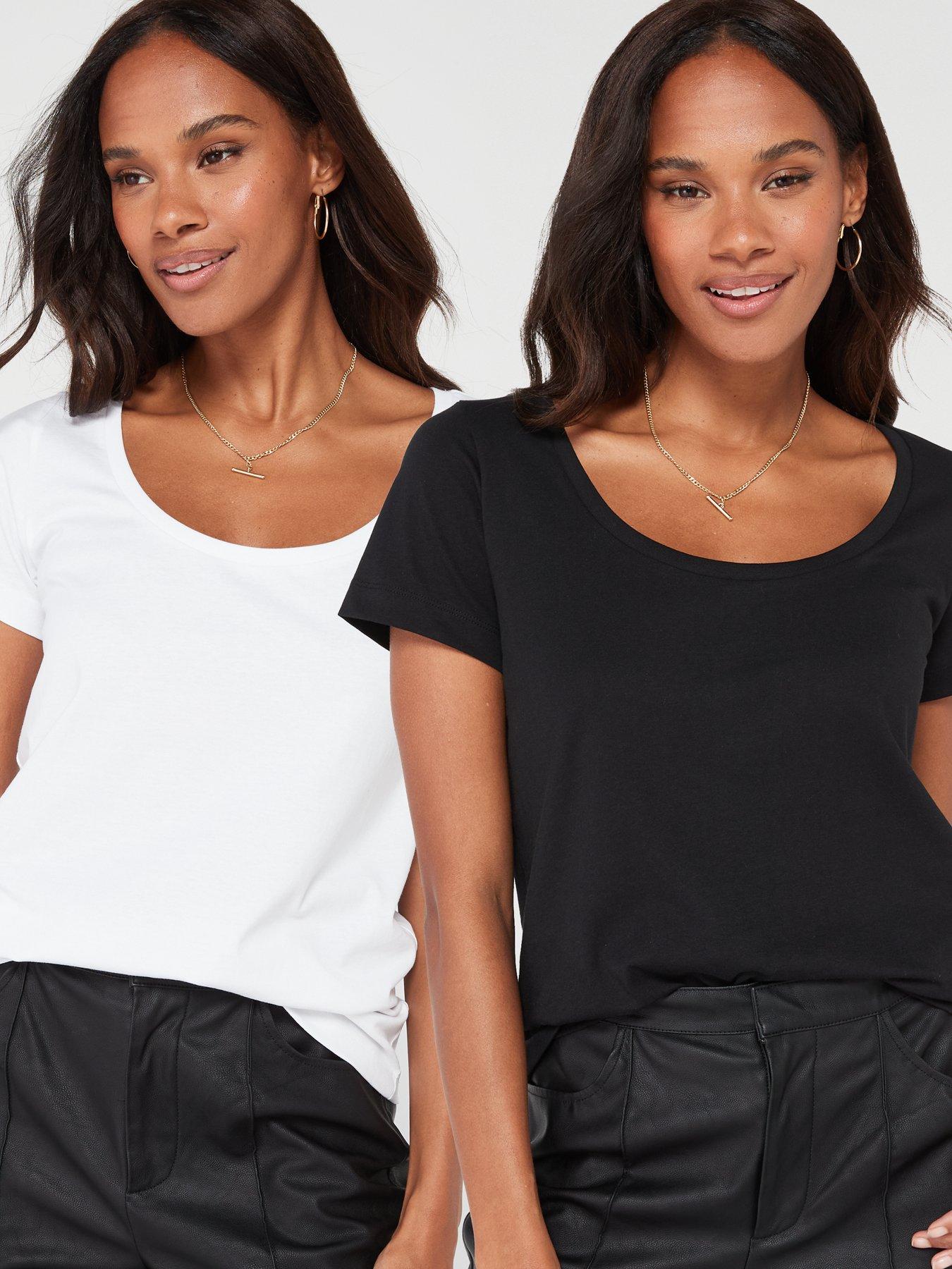 Image of Everyday 2 Pack Essential Scoop Neck T-Shirt - Multi