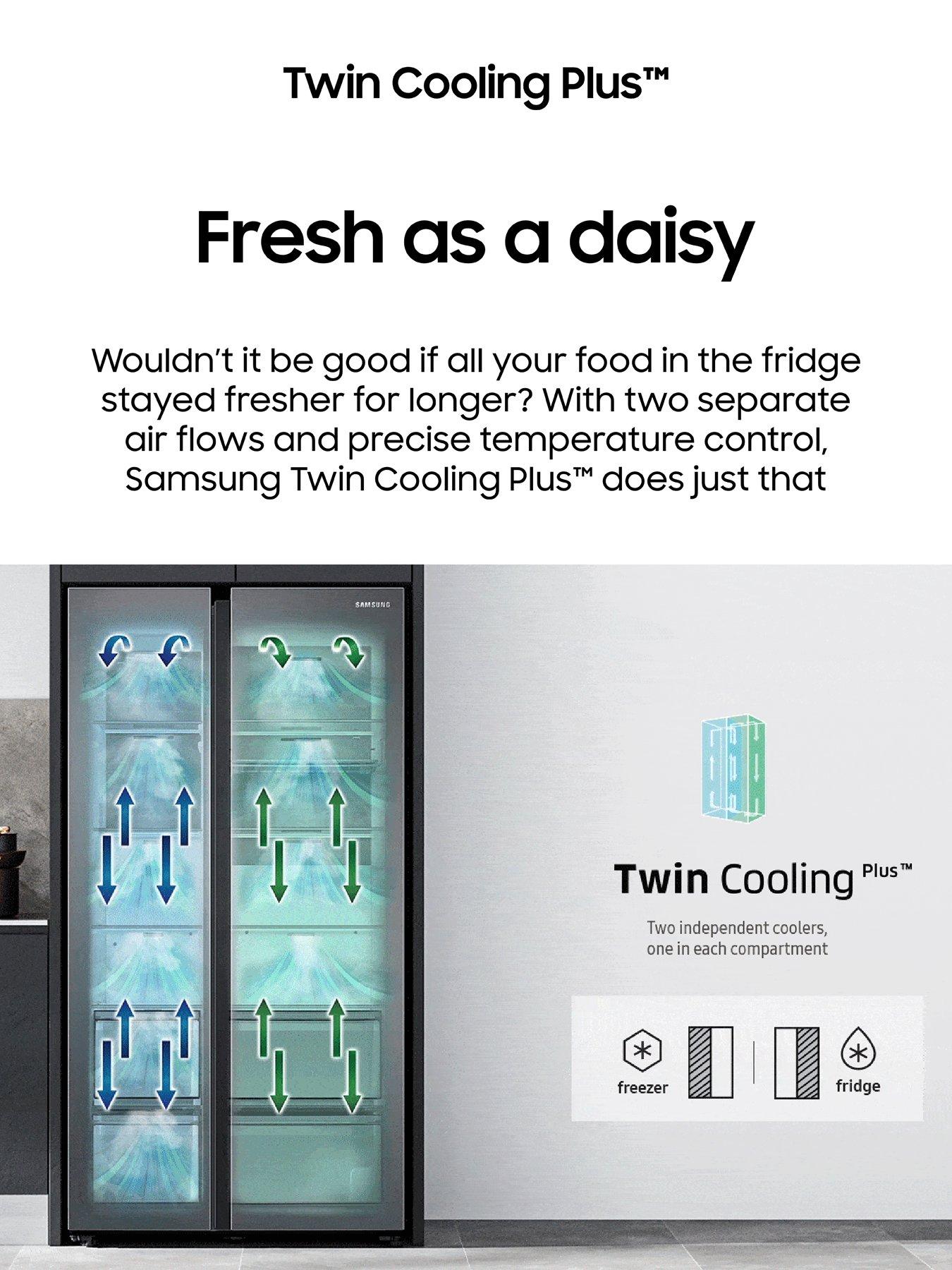 Image 3 of 8 of Samsung RF48A401EB4/EU French Style Fridge Freezer with Twin Cooling Plus - E Rated -&nbsp;Gentle Black Matt