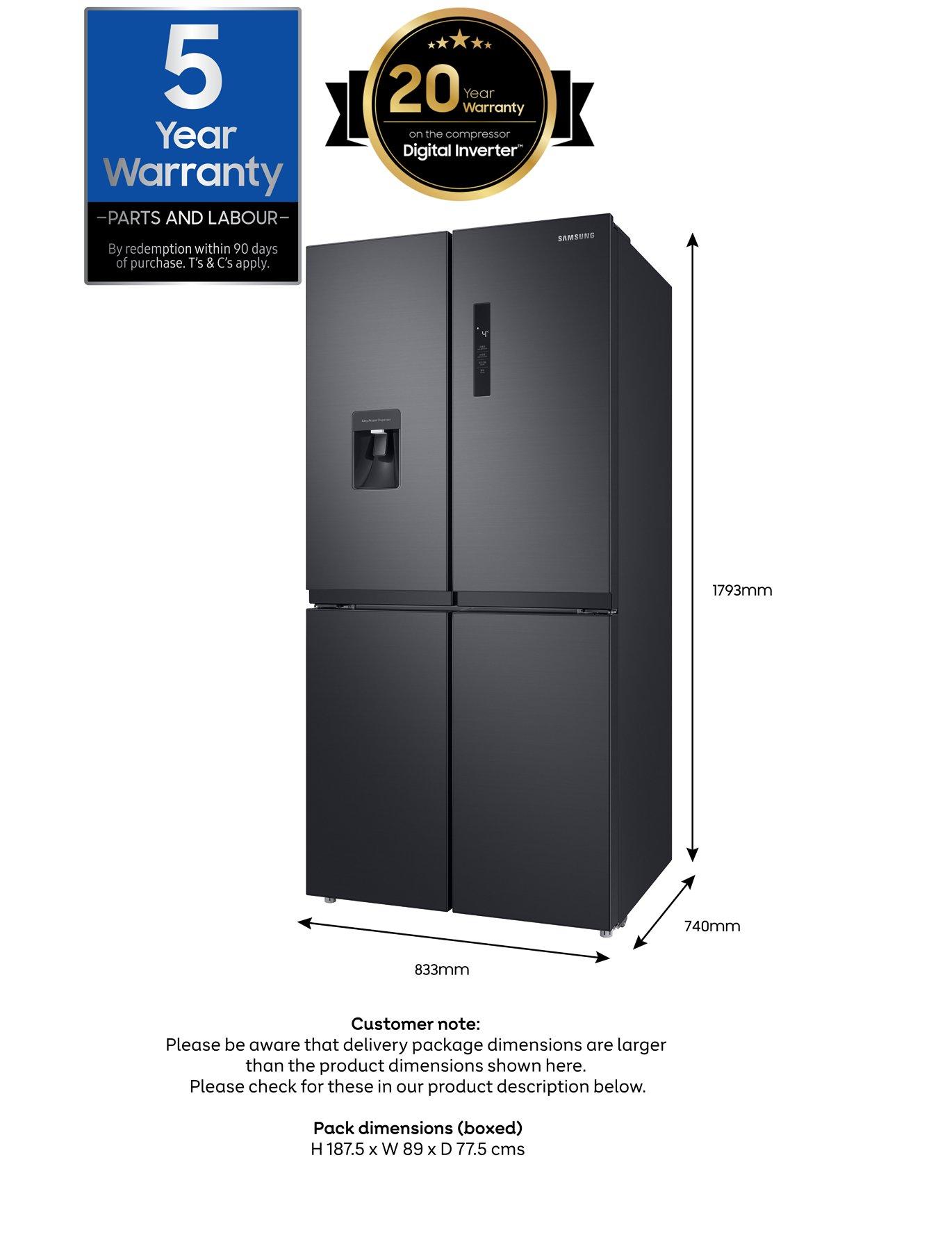 Image 7 of 8 of Samsung RF48A401EB4/EU French Style Fridge Freezer with Twin Cooling Plus - E Rated -&nbsp;Gentle Black Matt