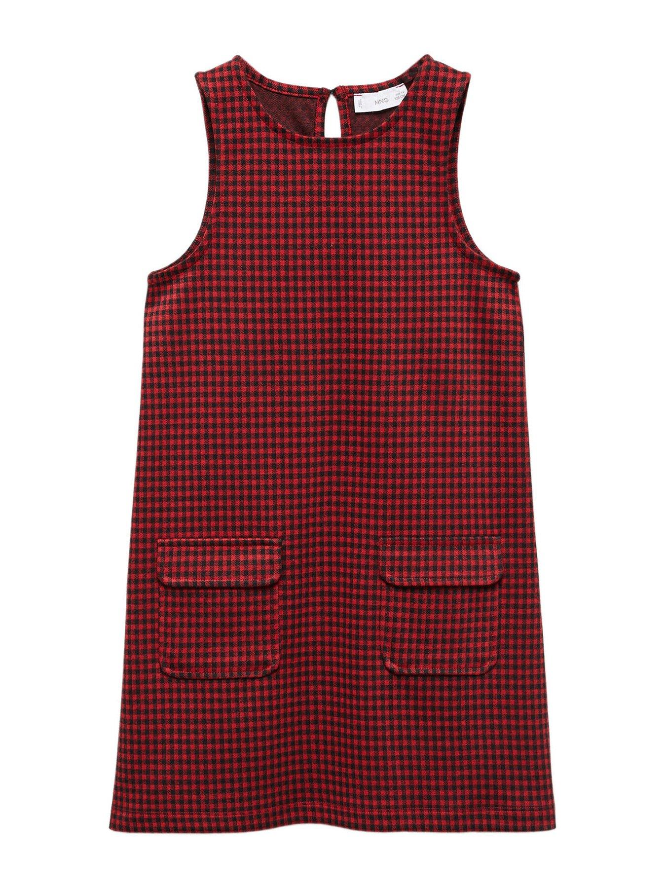 Mango pink tartan outlet dress